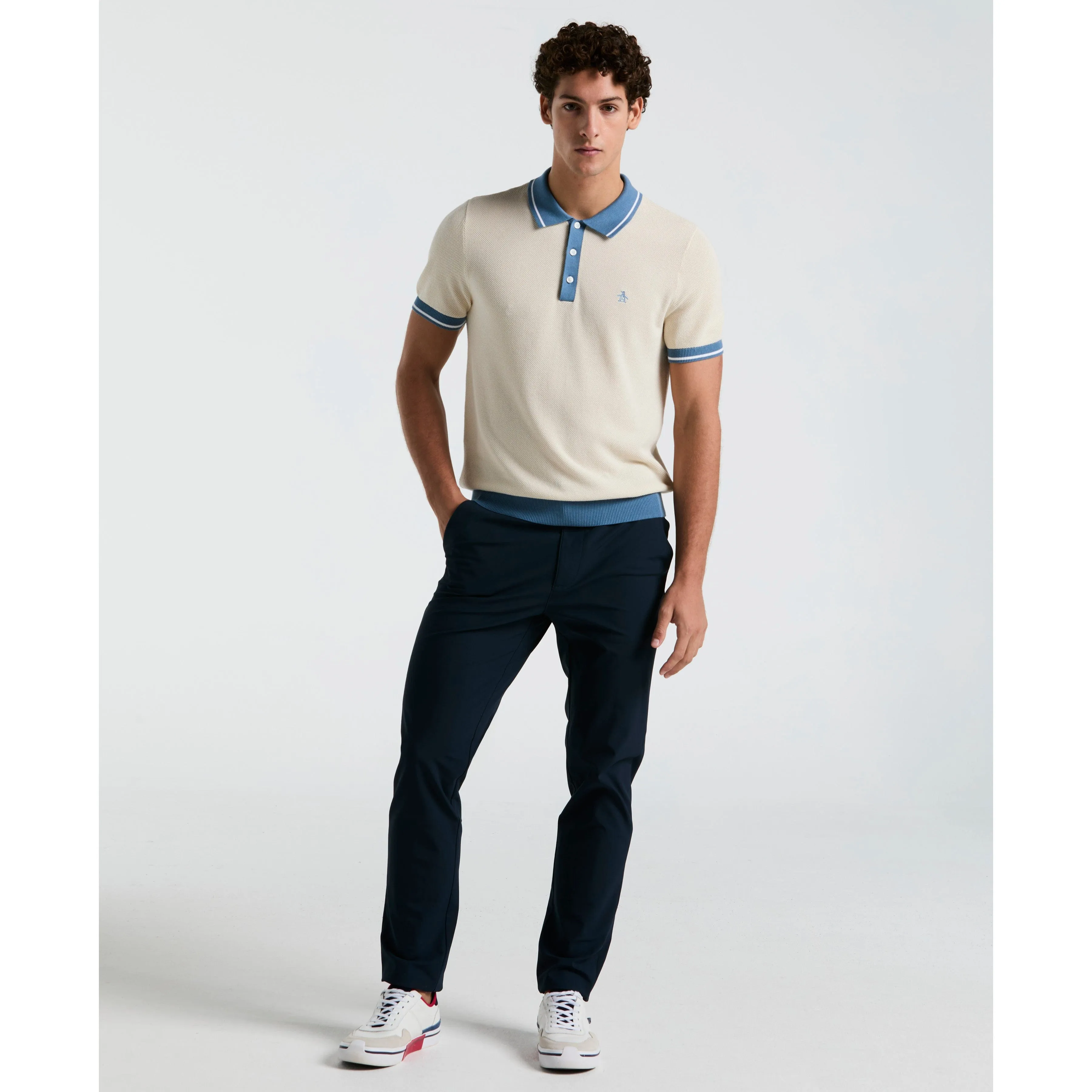 Cotton Honeycomb Sweater Polo sold by Original Penguin product image thumbnail 4
