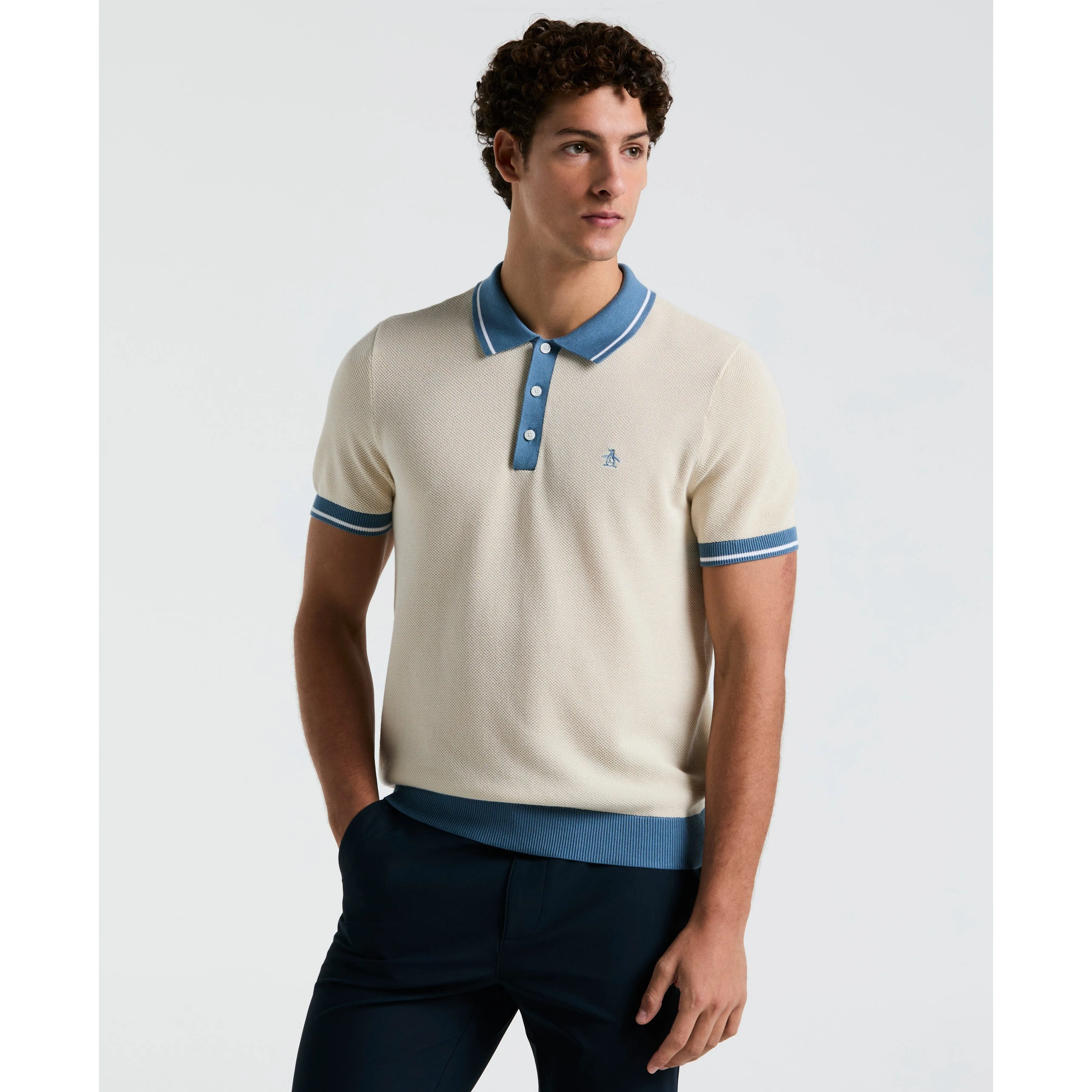 Cotton Honeycomb Sweater Polo sold by Original Penguin