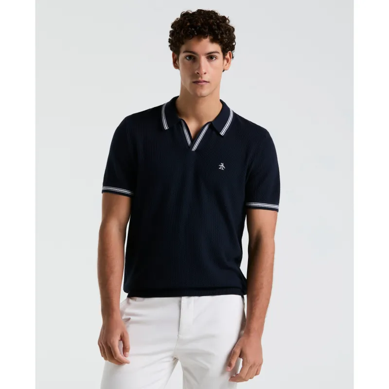 Textured Johnny Collar Sweater Polo sold by Original Penguin
