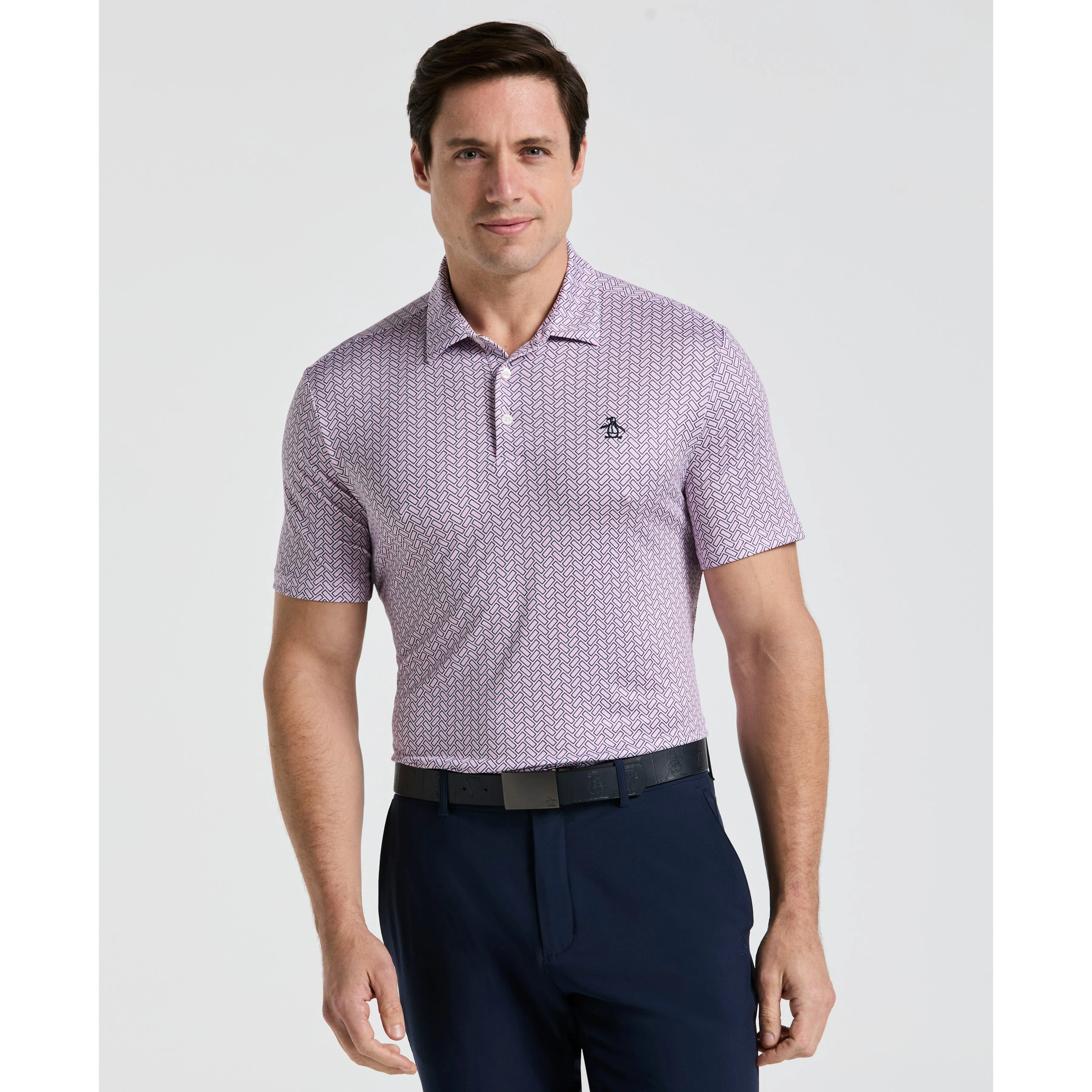 Heritage Herringbone Print Golf Polo sold by Original Penguin