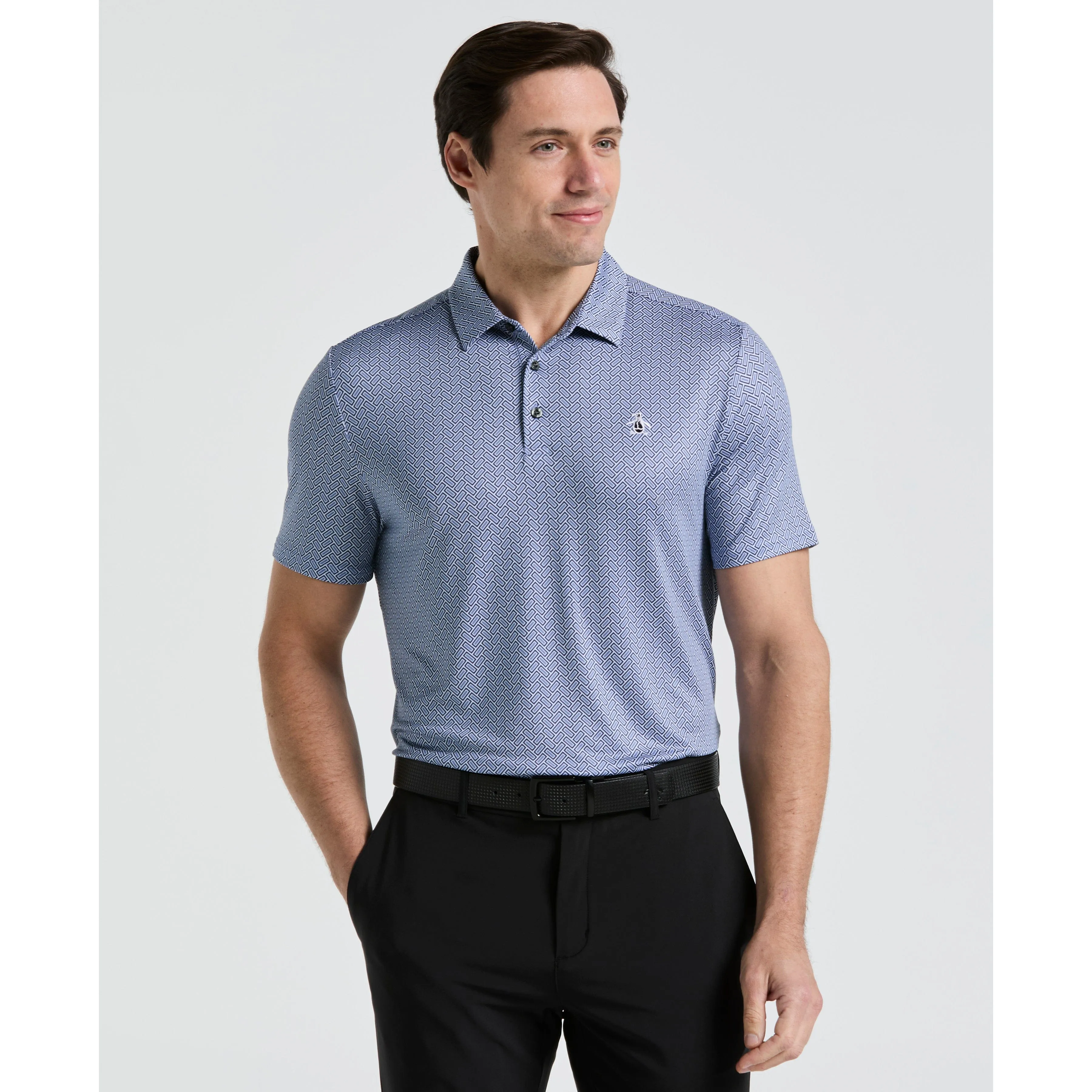 Heritage Herringbone Print Golf Polo sold by Original Penguin