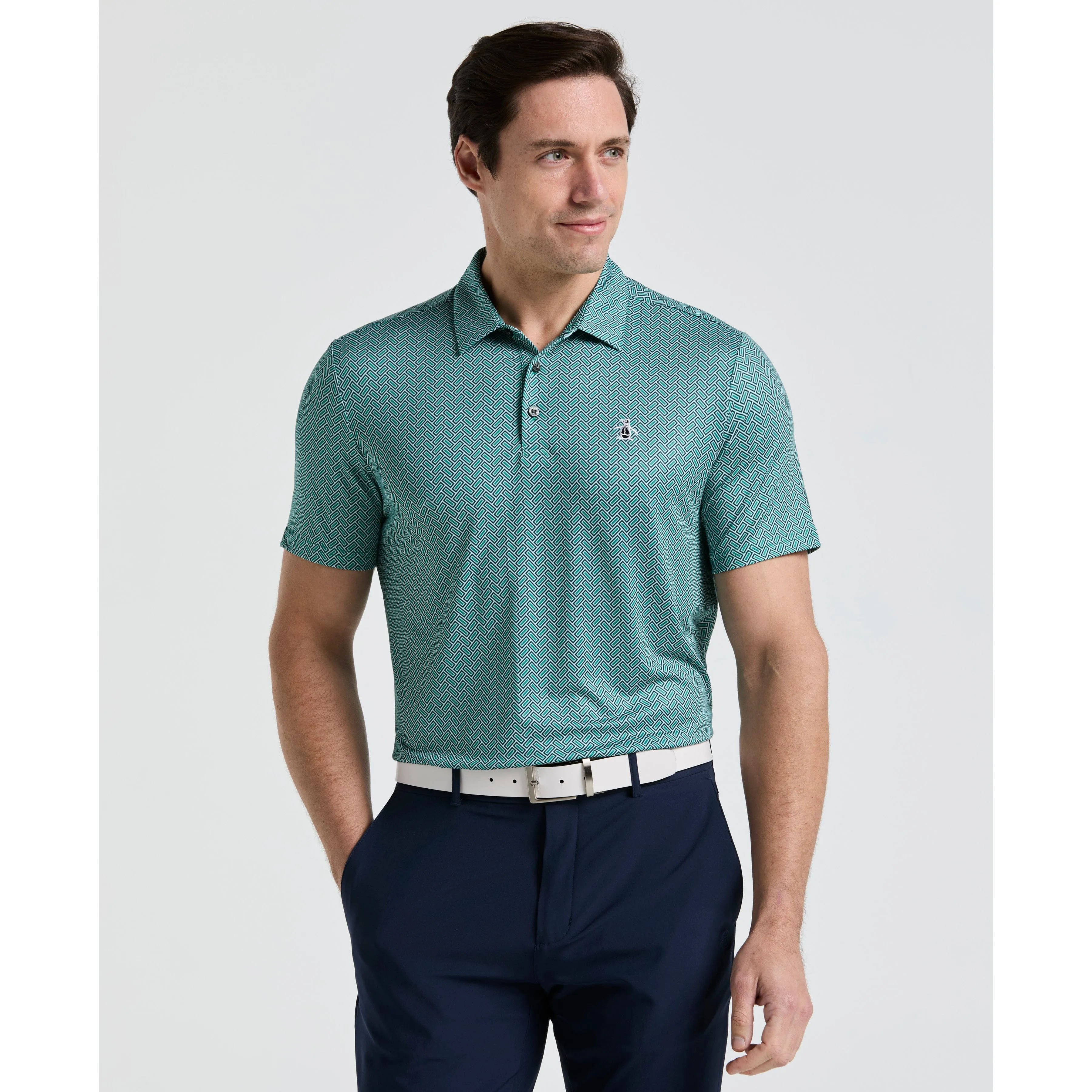 Heritage Herringbone Print Golf Polo sold by Original Penguin