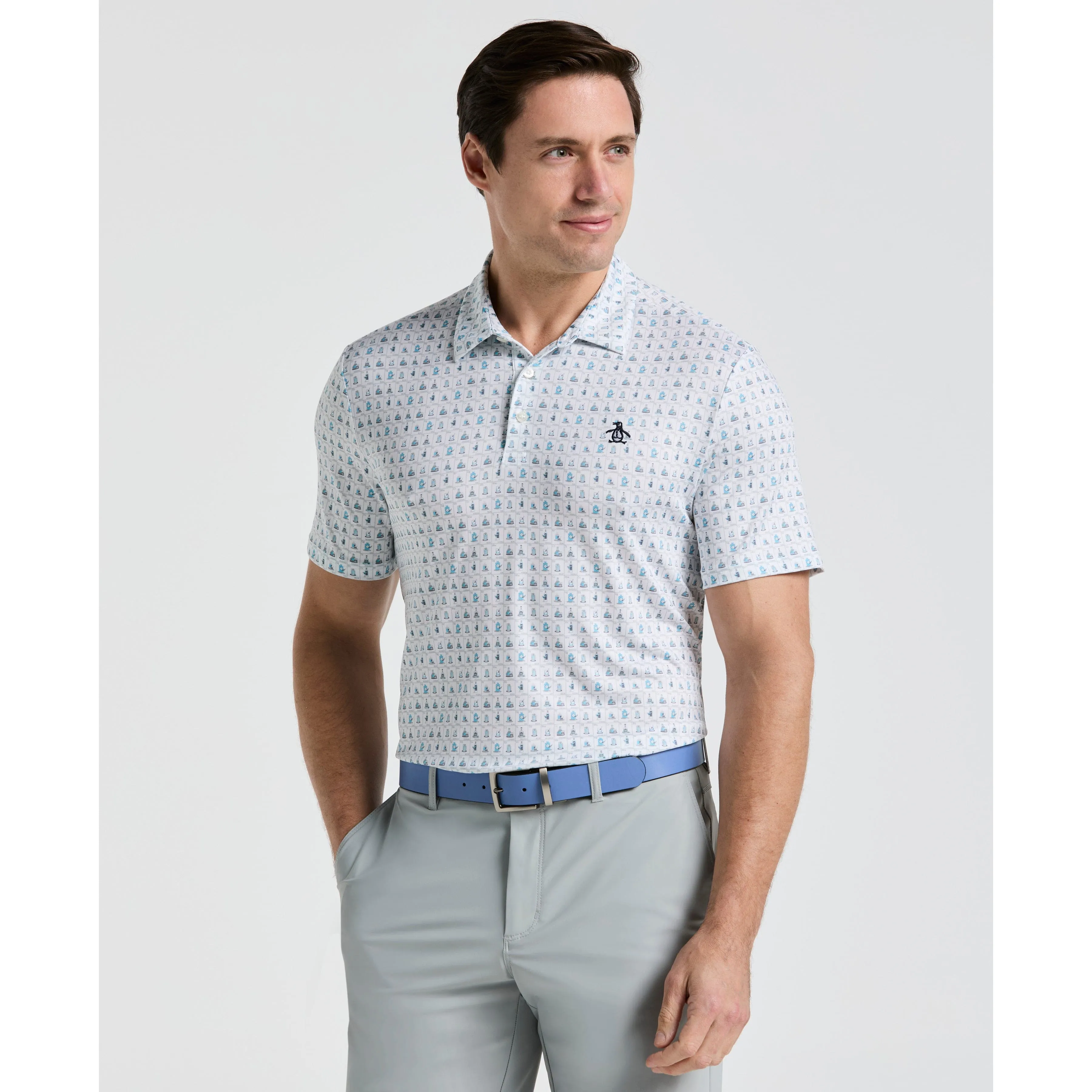 19th Hole Windowpane Print Golf Polo sold by Original Penguin