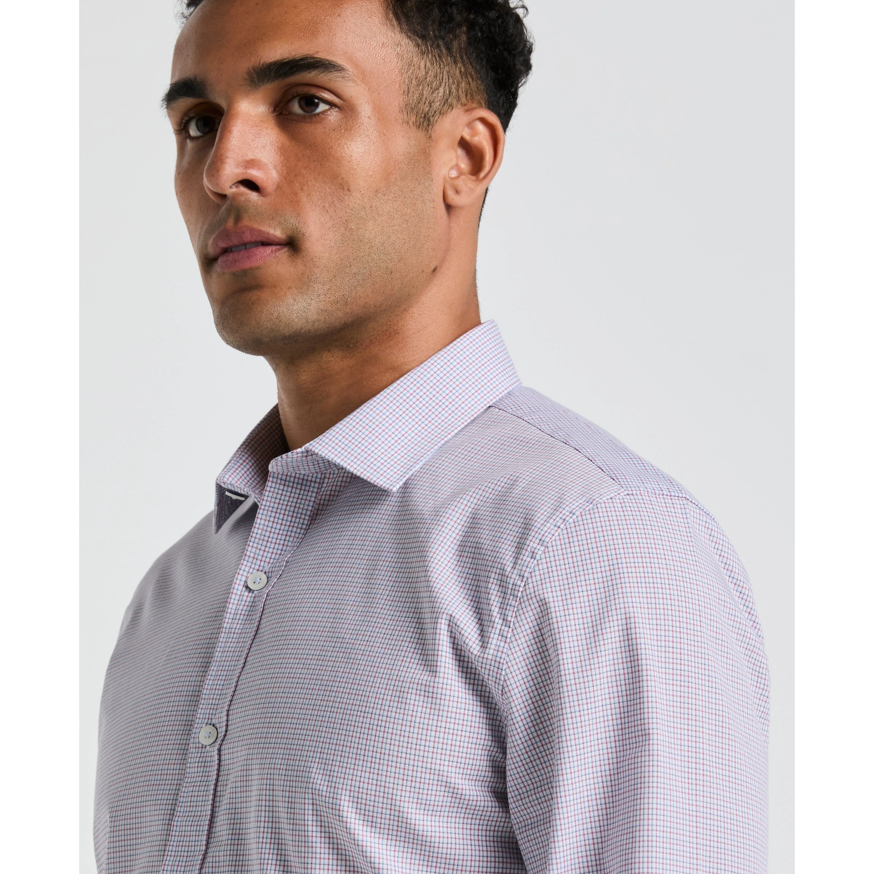 Plum Mini Check Print Dress Shirt sold by Original Penguin product image thumbnail 3