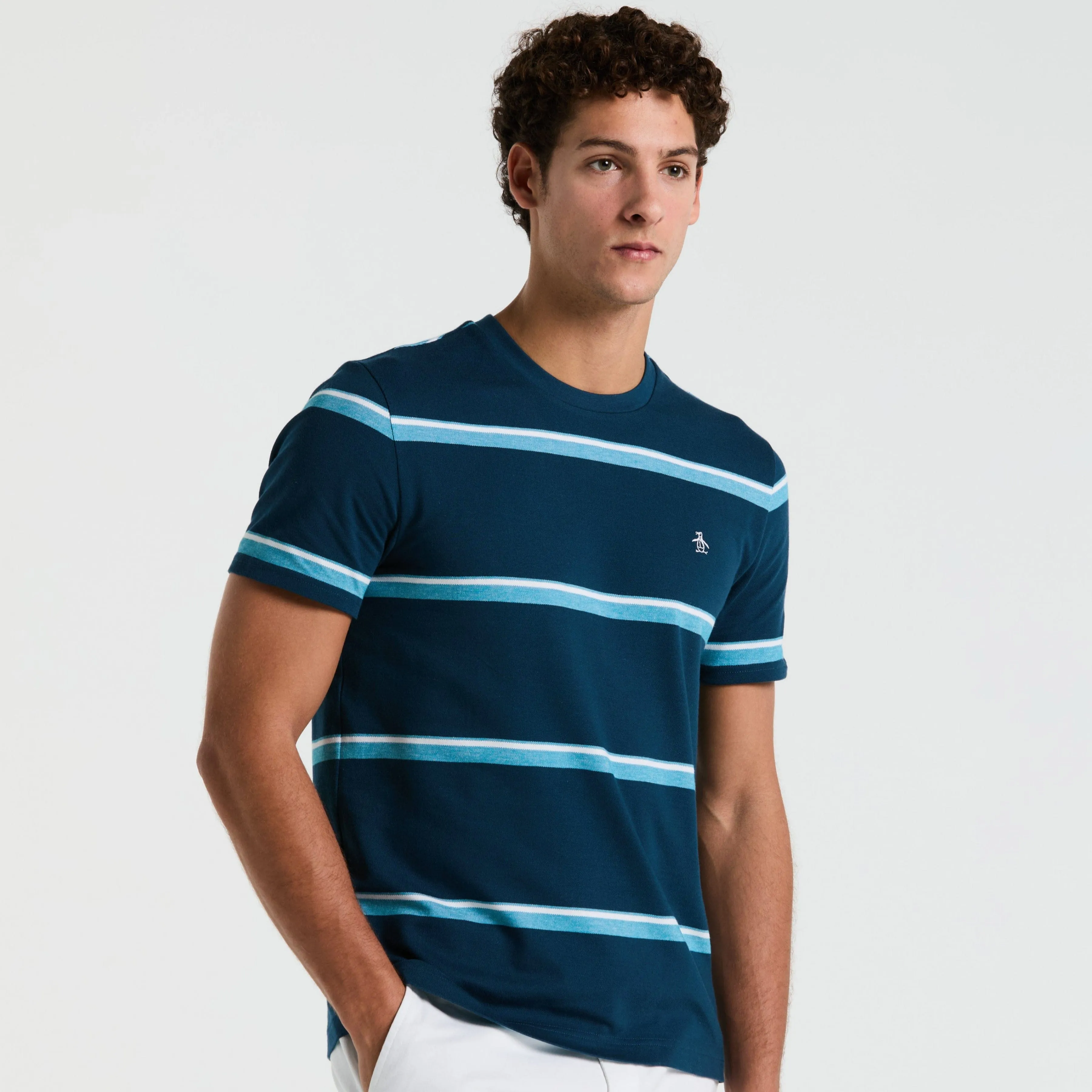 Birdseye Pique Striped Tee sold by Original Penguin