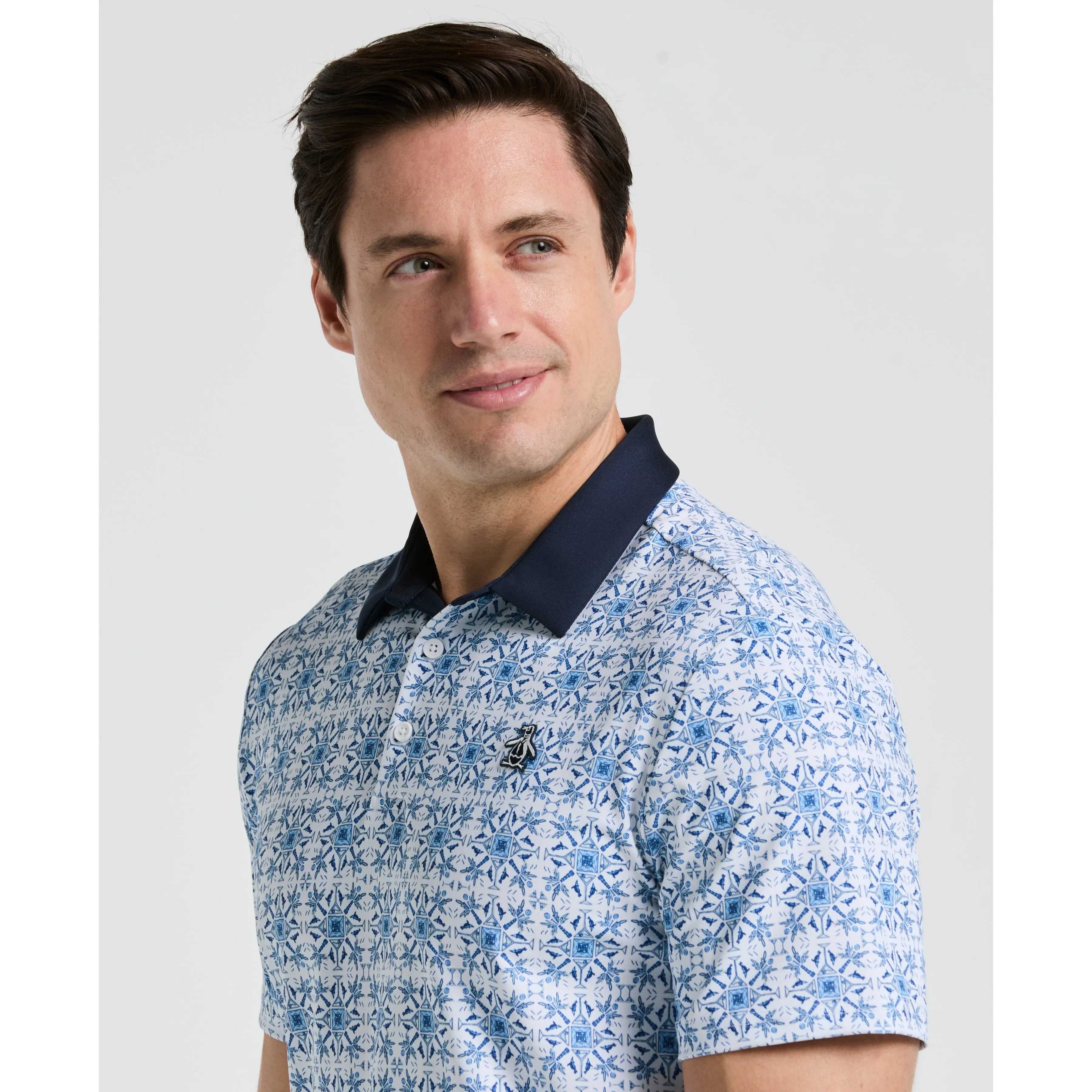All-Over Cocktail Windowpane Printed Golf Polo sold by Original Penguin product image thumbnail 3