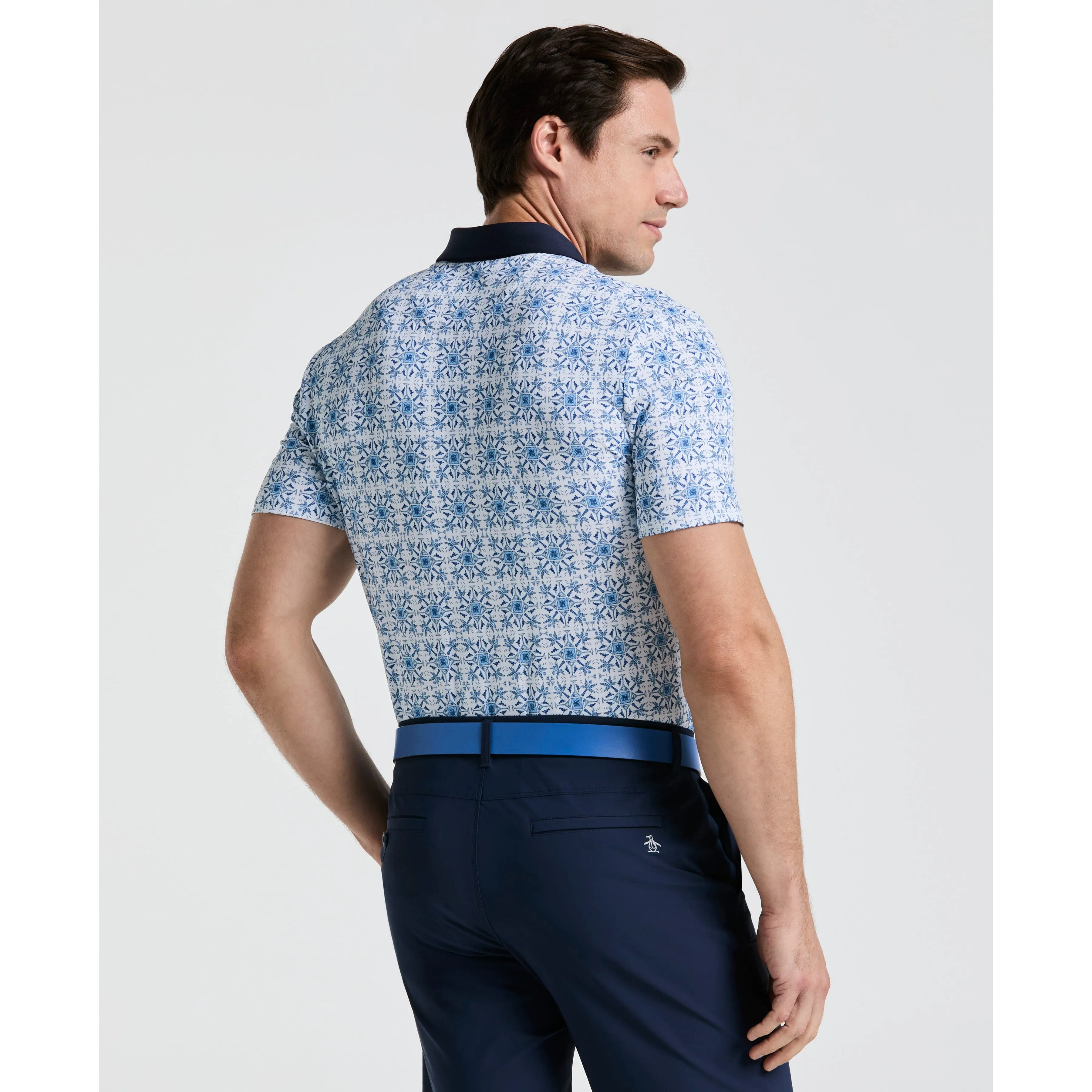 All-Over Cocktail Windowpane Printed Golf Polo sold by Original Penguin product image thumbnail 2