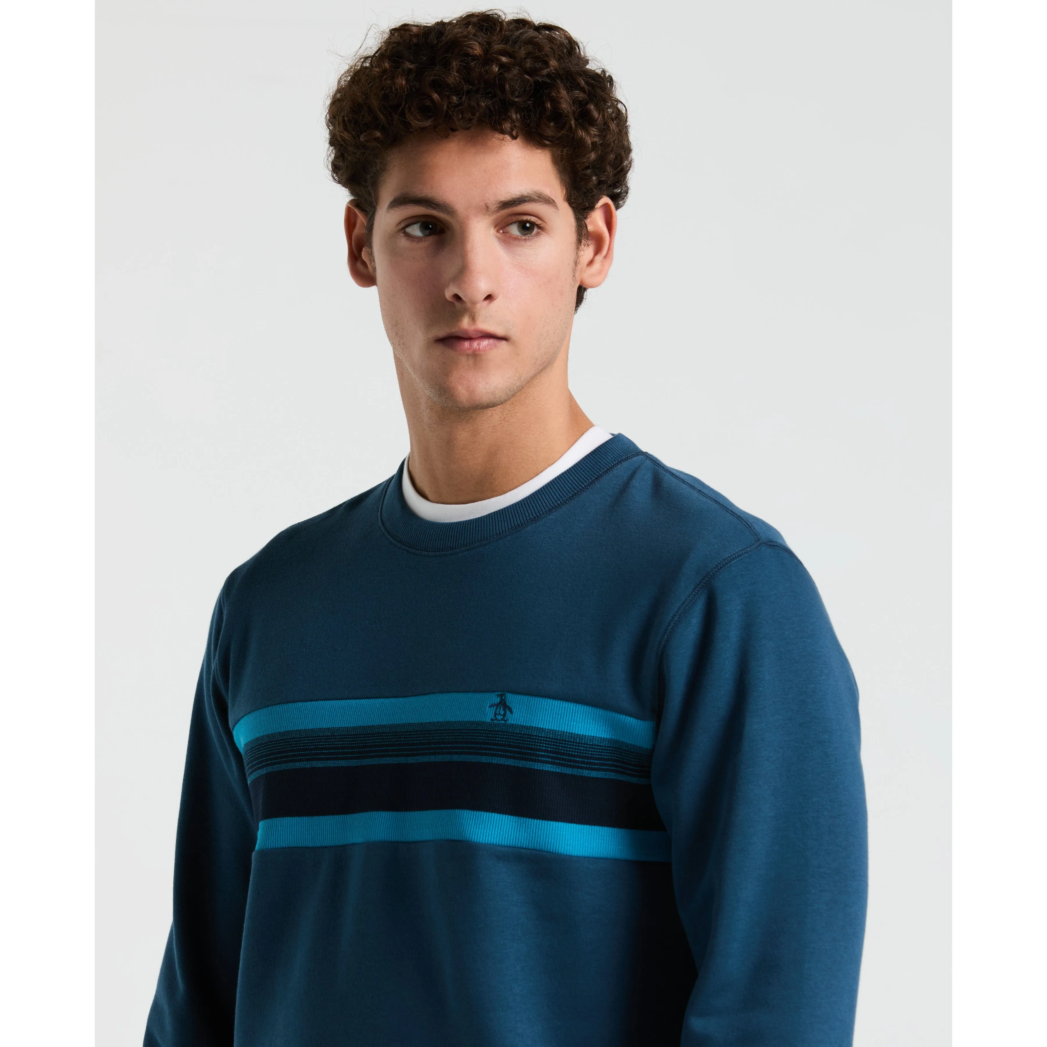 Chest Stripe Fleece Sweatshirt sold by Original Penguin product image thumbnail 3