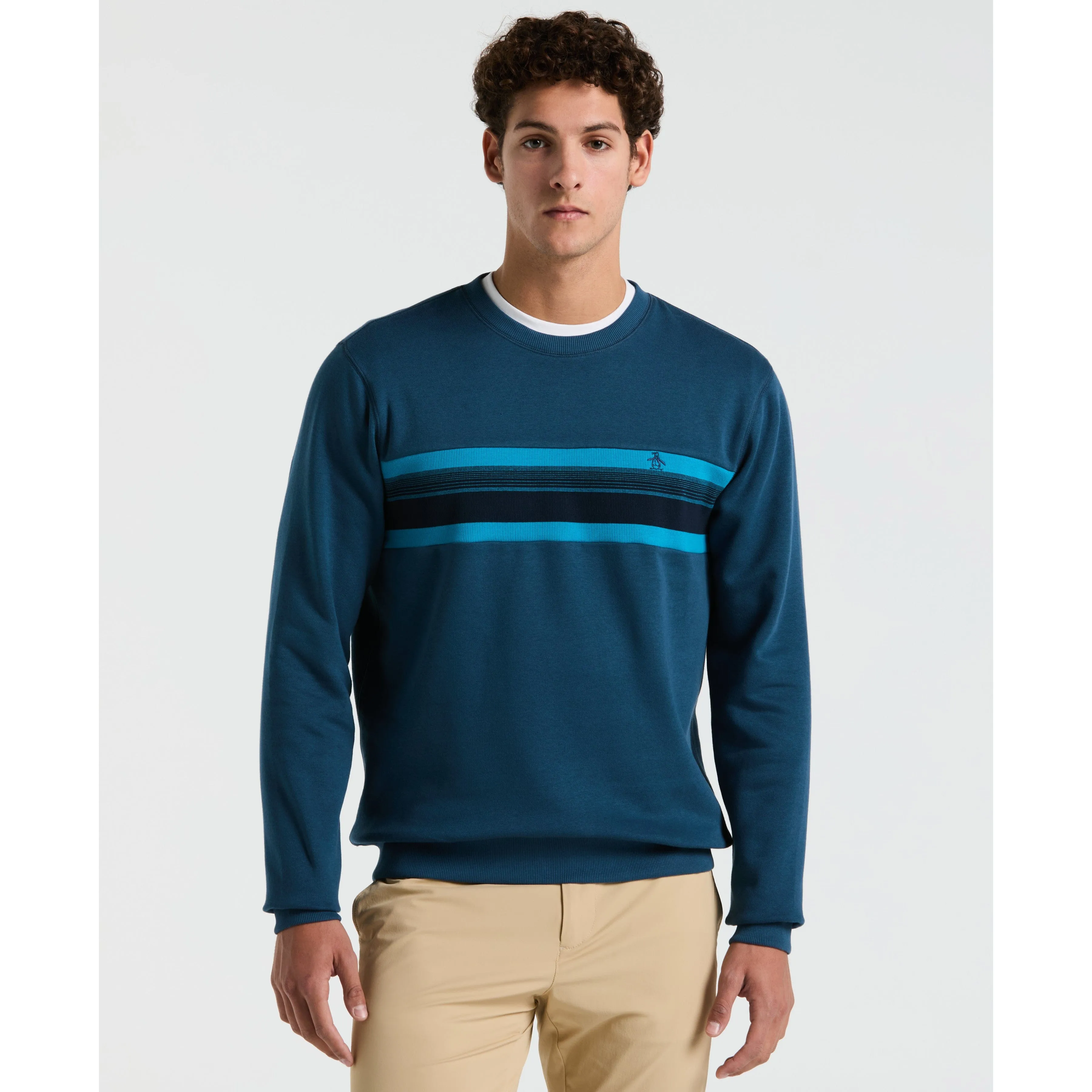 Chest Stripe Fleece Sweatshirt sold by Original Penguin