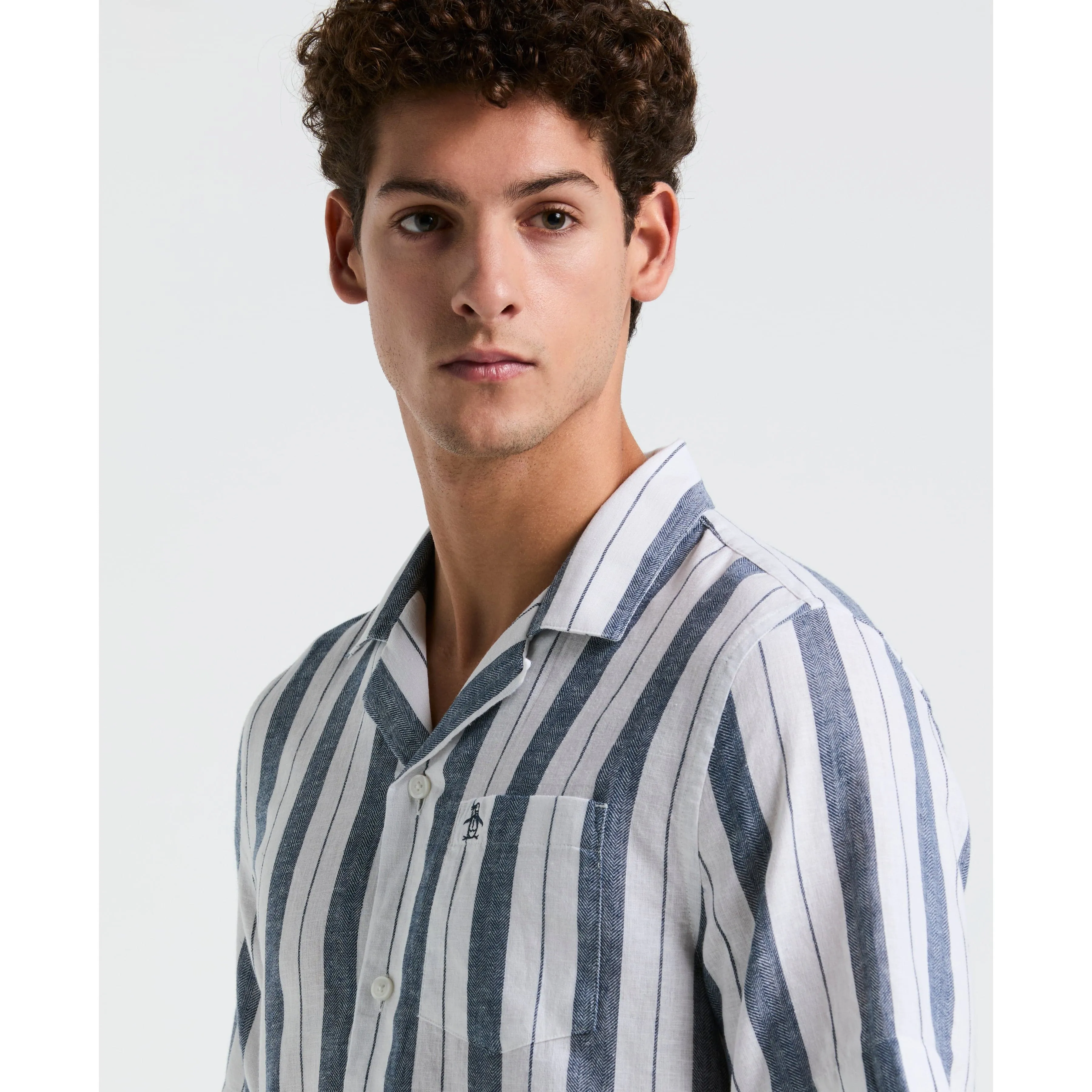 Camp Vertical Stripe Pocket Shirt sold by Original Penguin product image thumbnail 3