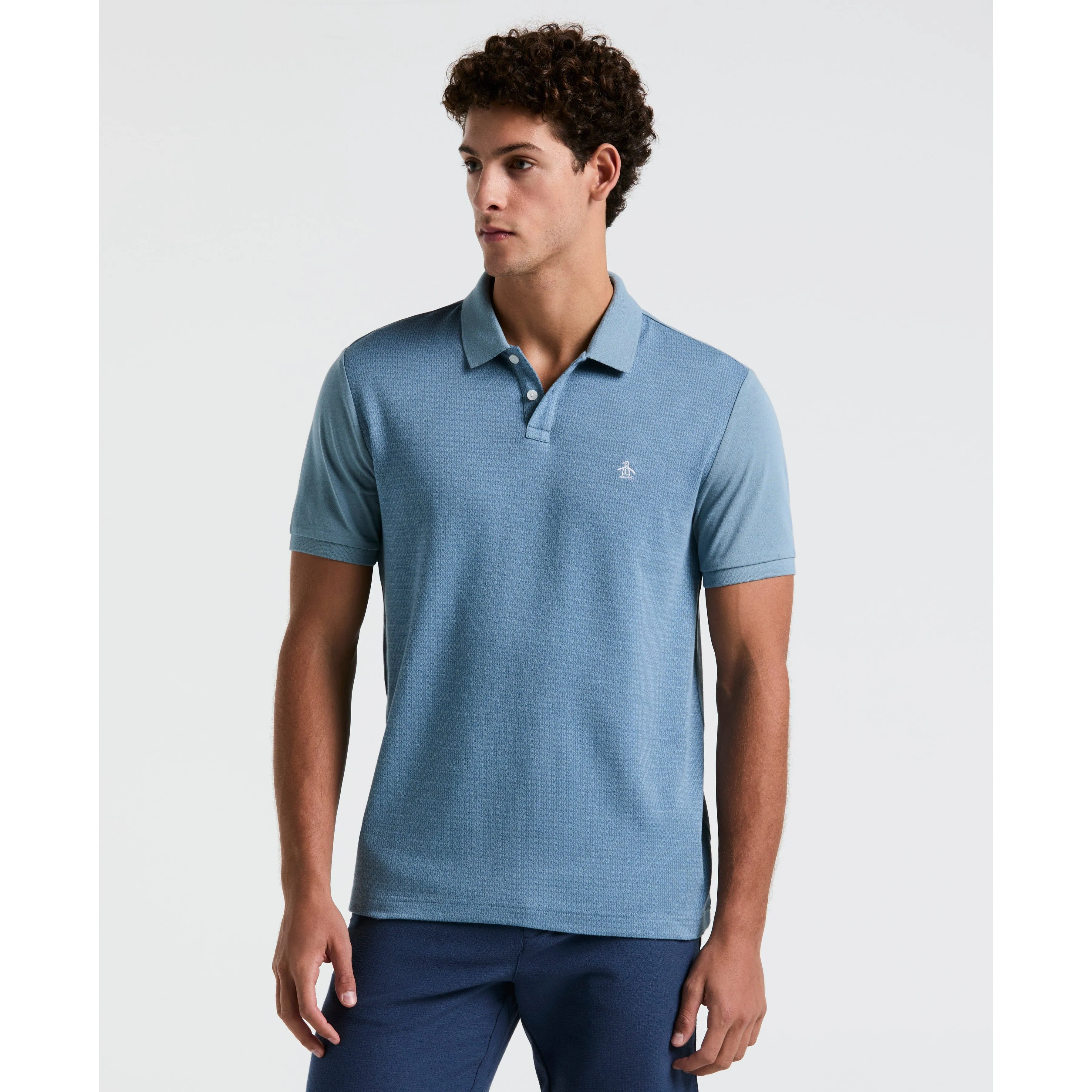 Jacquard Geo Line Jersey Polo sold by Original Penguin