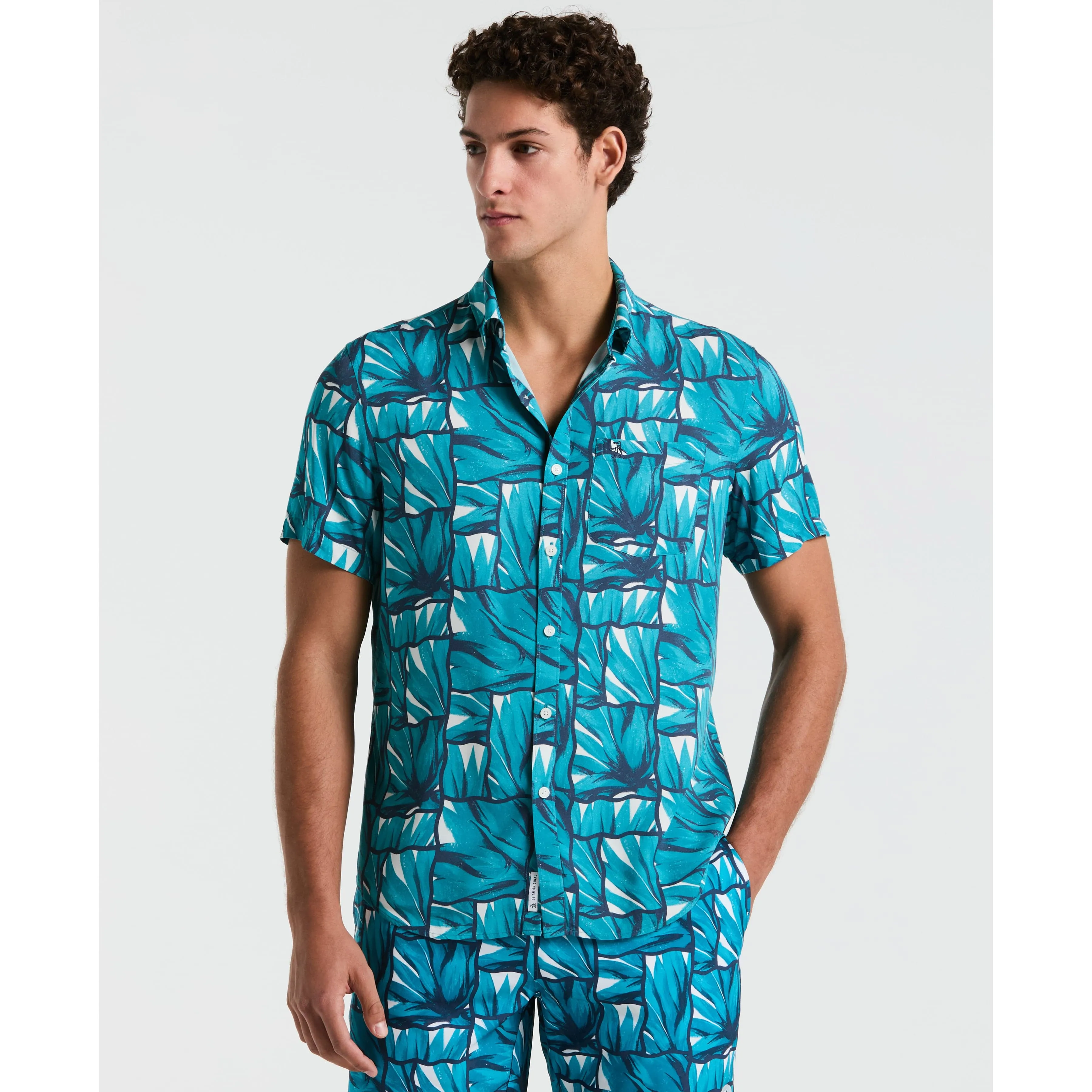 EcoVero™ Agave Tiles Print Shirt sold by Original Penguin