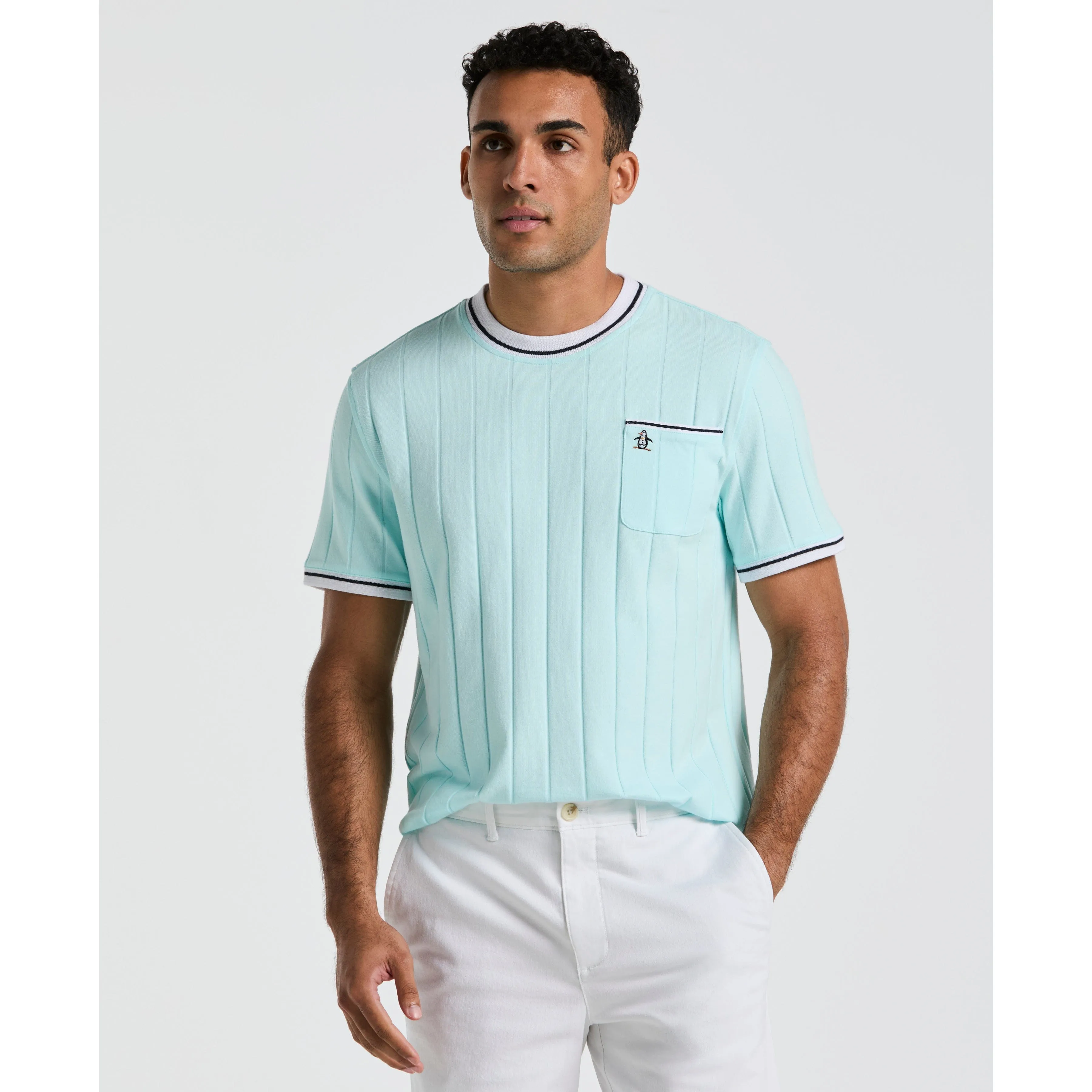 Ribbed Tipped Collar Tee sold by Original Penguin
