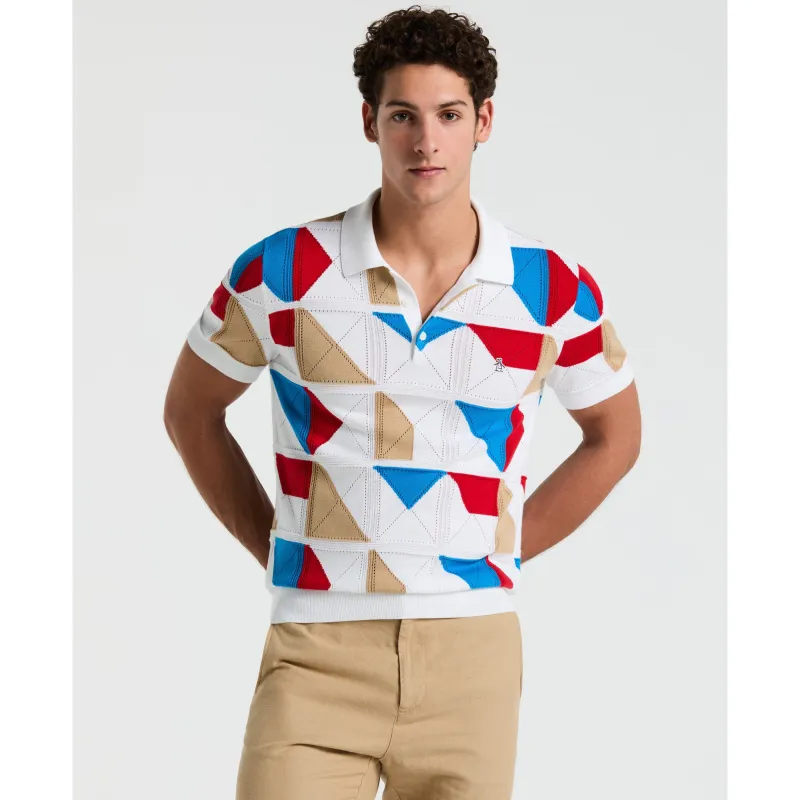 Multicolor Jacquard Sweater Polo sold by Original Penguin