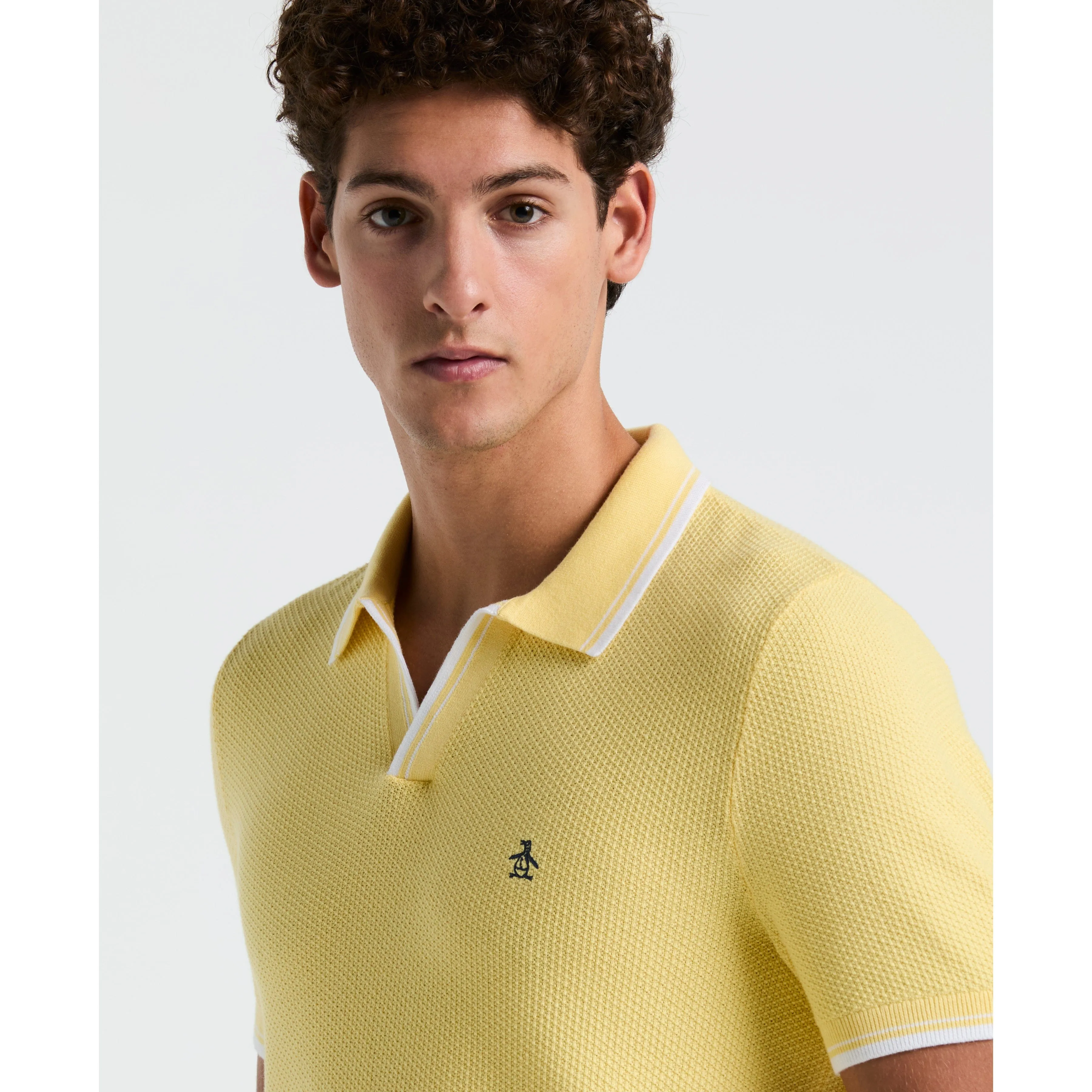 Textured Johnny Collar Sweater Polo sold by Original Penguin product image thumbnail 3