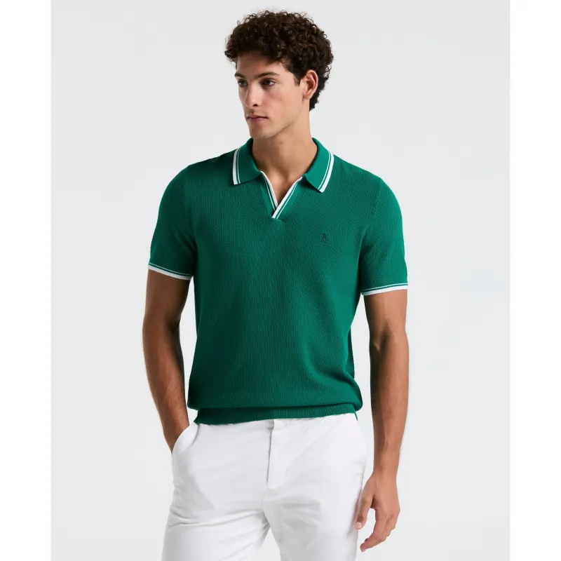 Textured Johnny Collar Sweater Polo sold by Original Penguin
