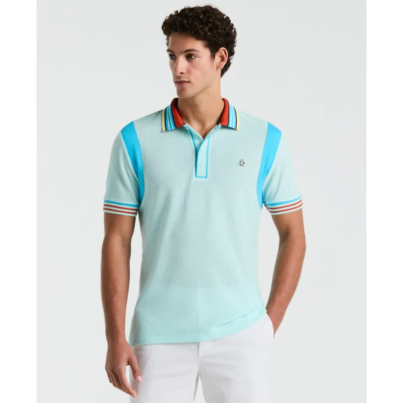 Organic Cotton Mesh Tipped Colorblock Polo sold by Original Penguin
