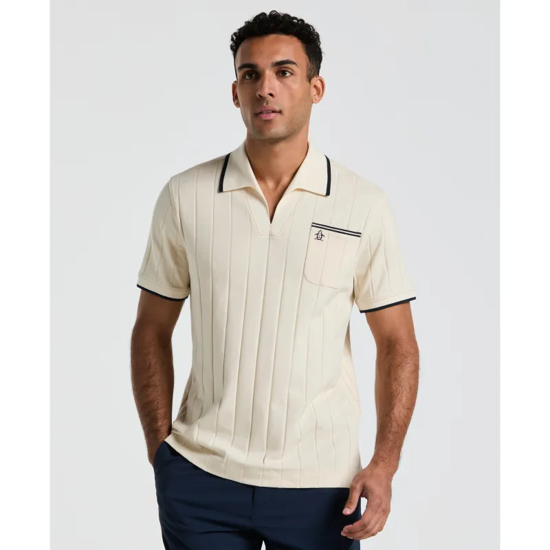 Ribbed Open Collar Polo sold by Original Penguin