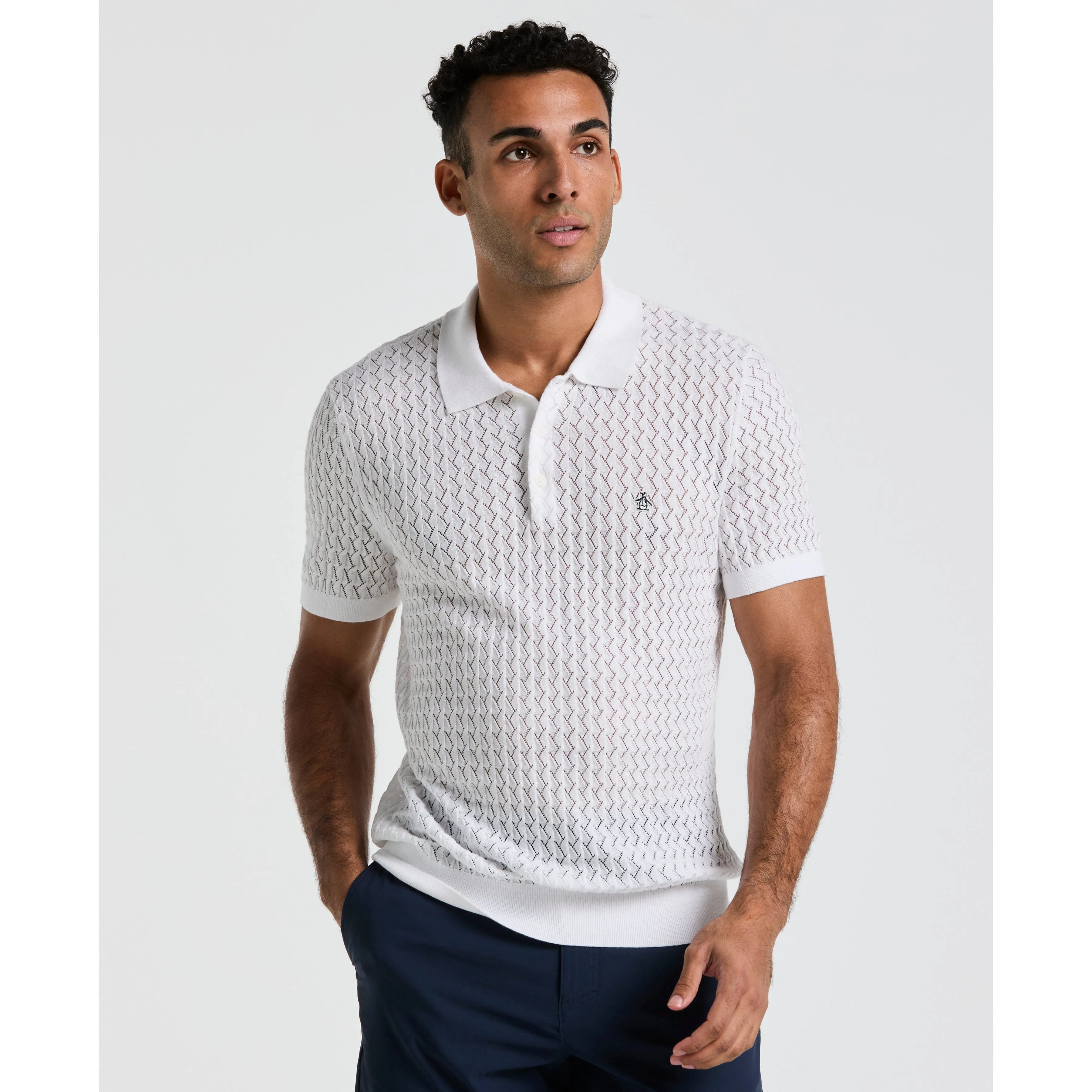 Drop Needle Textured Sweater Polo sold by Original Penguin