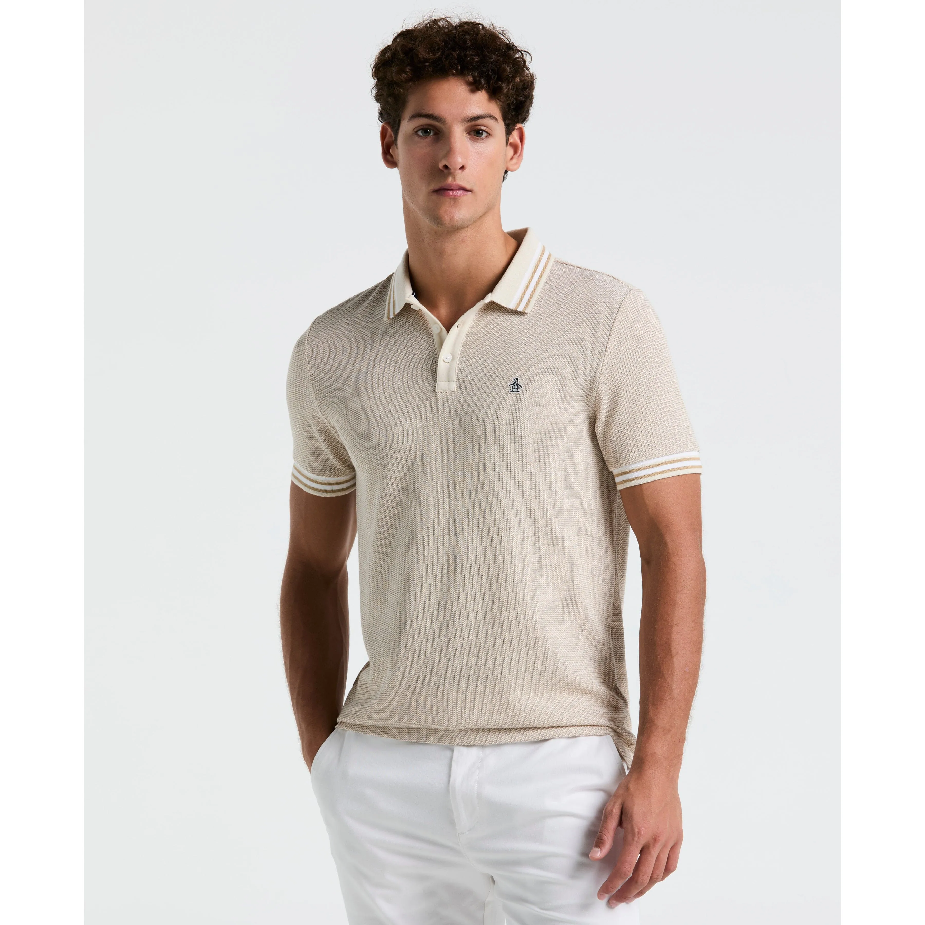 Tricolor Pique Tipped Polo sold by Original Penguin