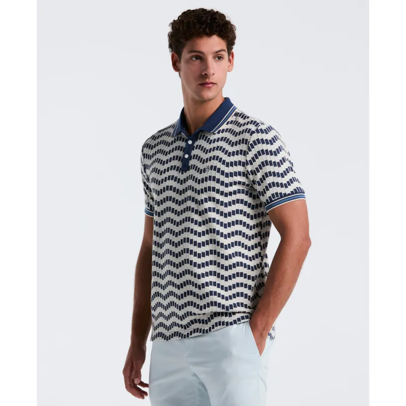 Cotton Jacquard Textured Zigzag Polo sold by Original Penguin