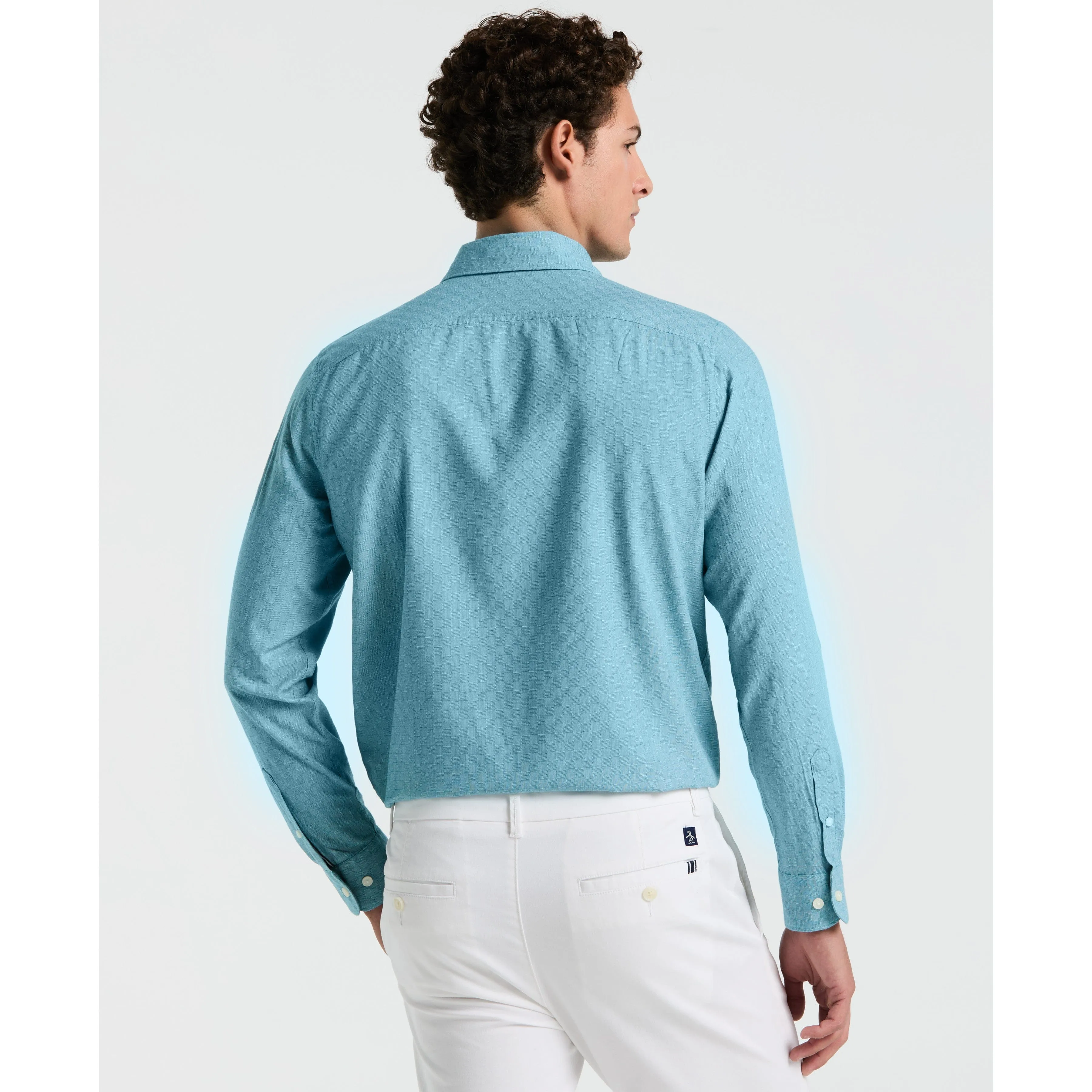 Long Sleeve EcoVero™ Tonal Check Shirt sold by Original Penguin product image thumbnail 4