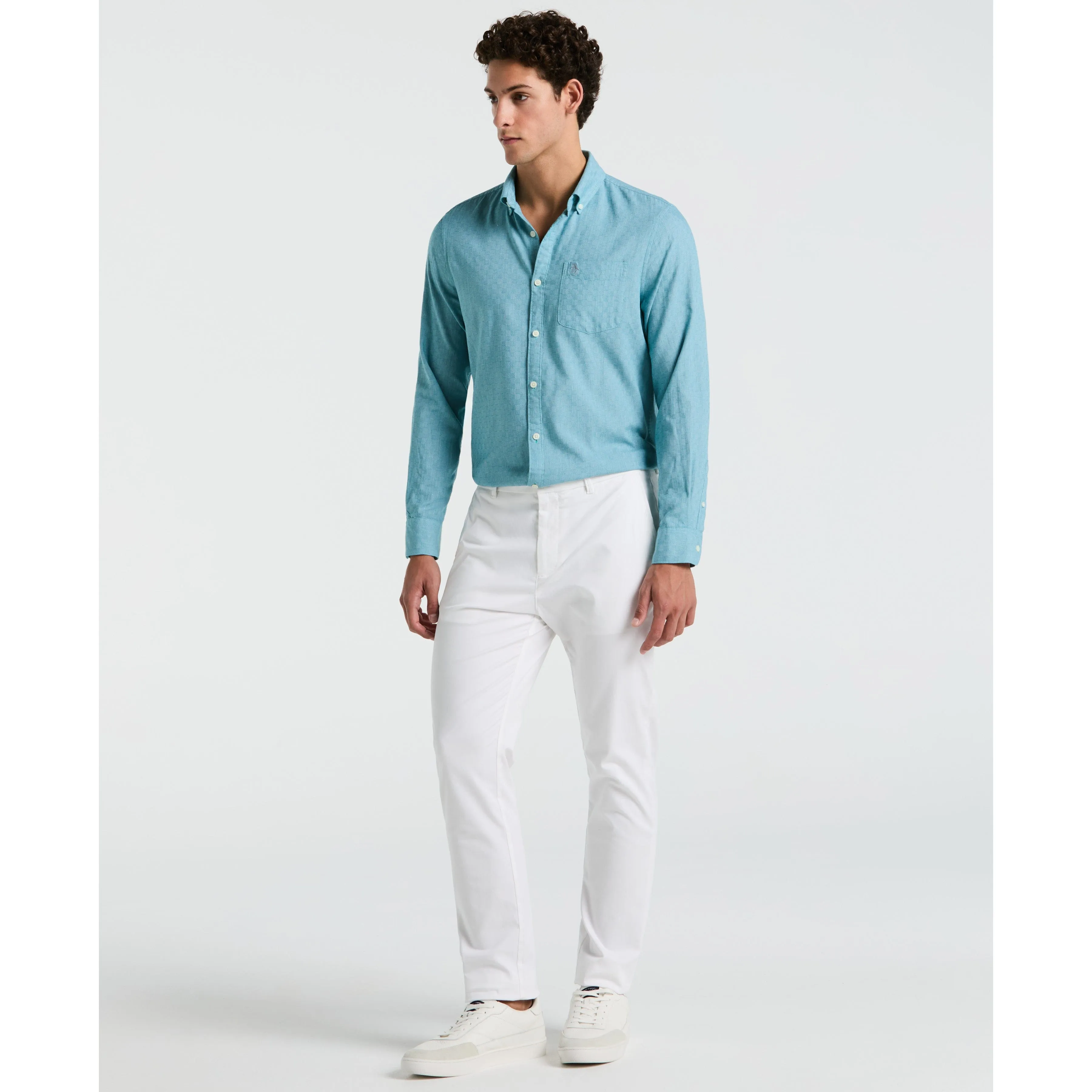 Long Sleeve EcoVero™ Tonal Check Shirt sold by Original Penguin product image thumbnail 2