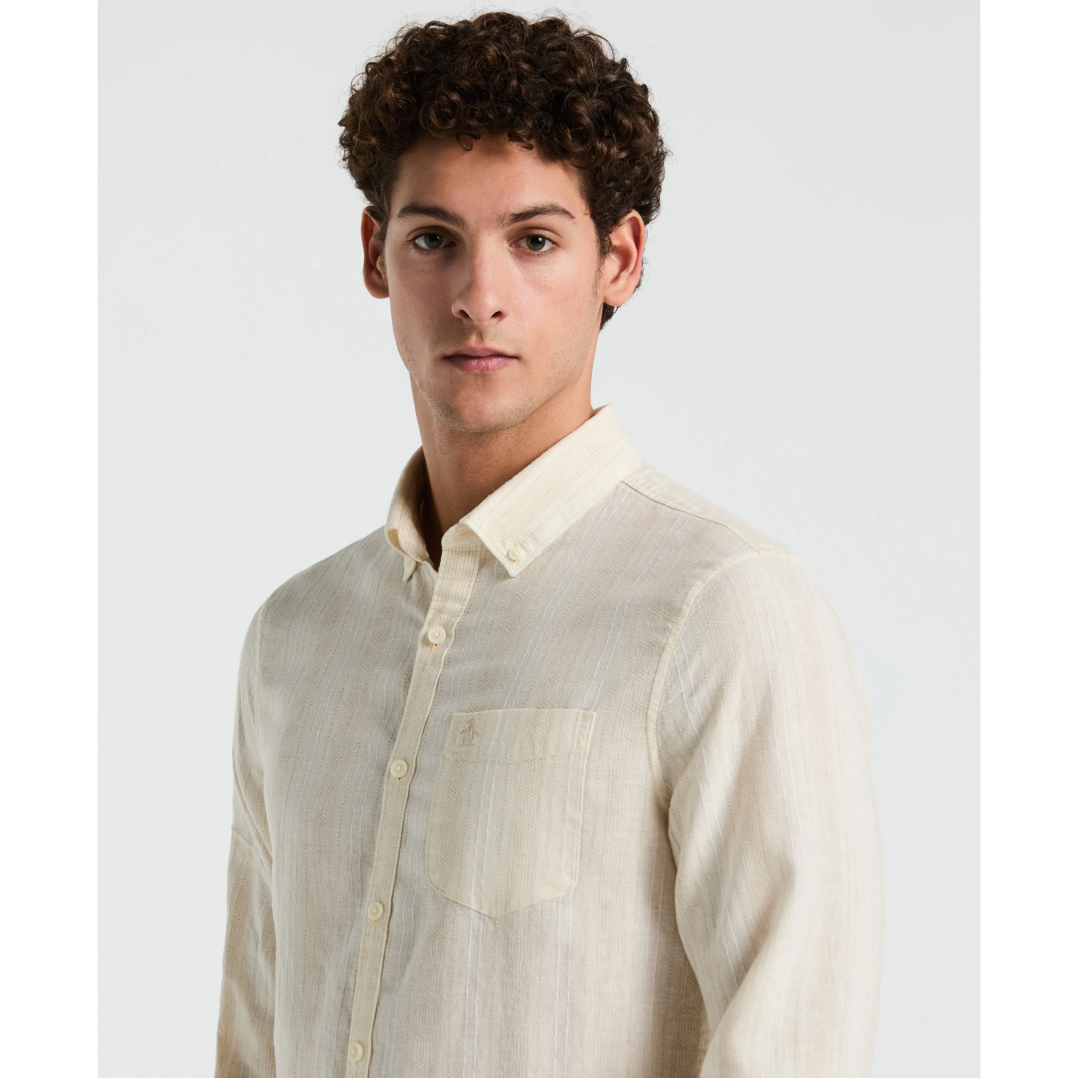 Long Sleeve Dobby Vertical Stripe Shirt sold by Original Penguin product image thumbnail 3
