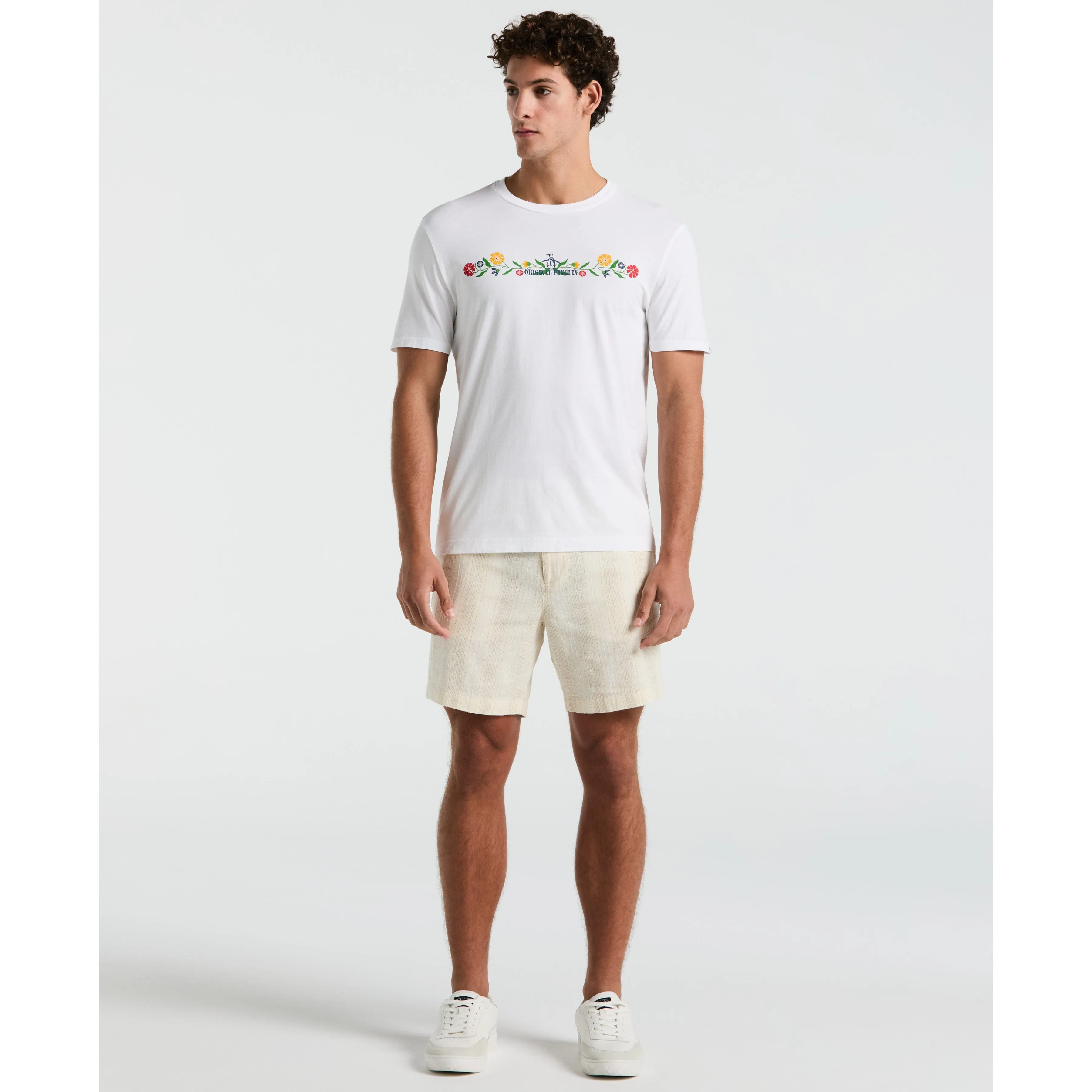 7" Linen Blend Striped Short sold by Original Penguin