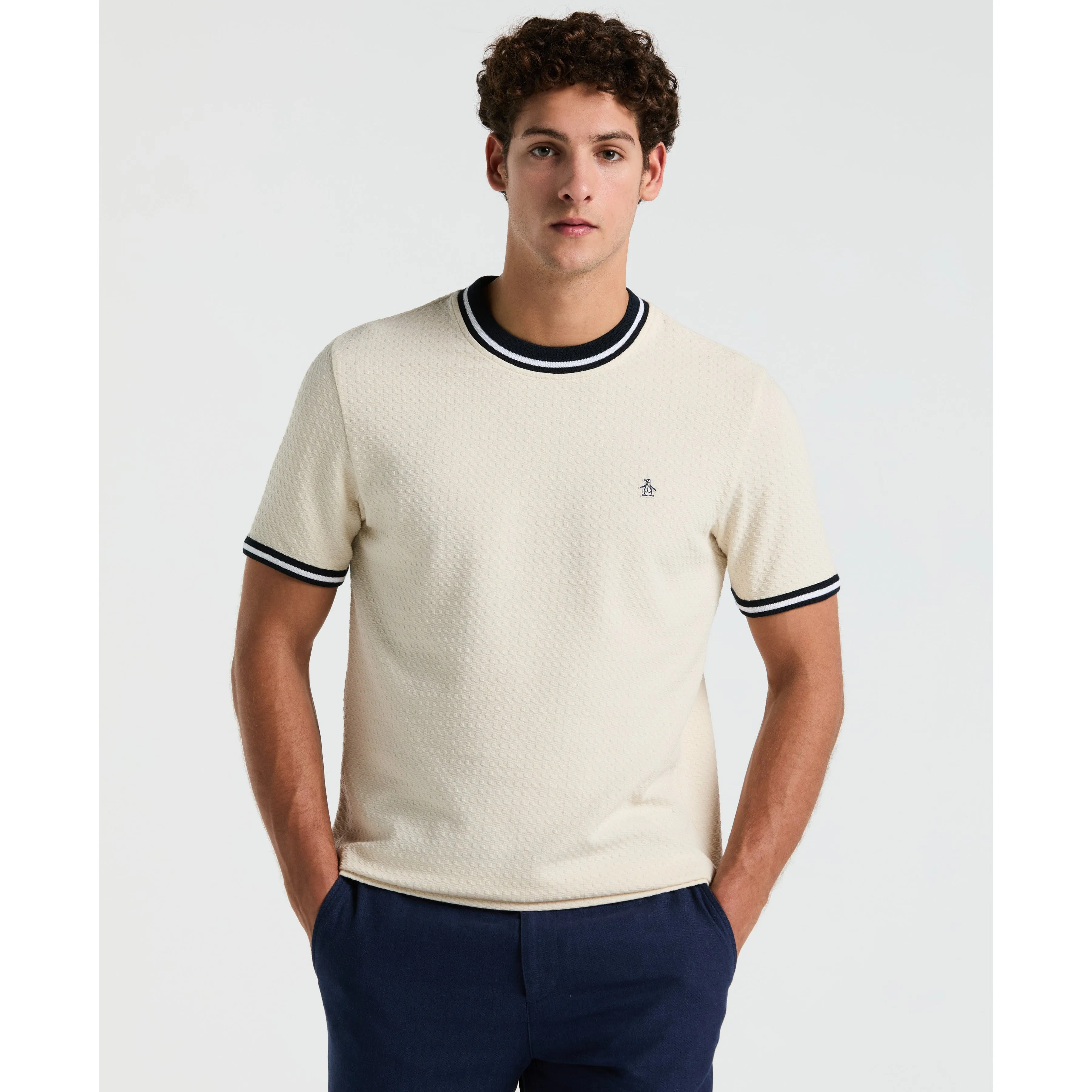 Jacquard All-Over Ringer Tee sold by Original Penguin
