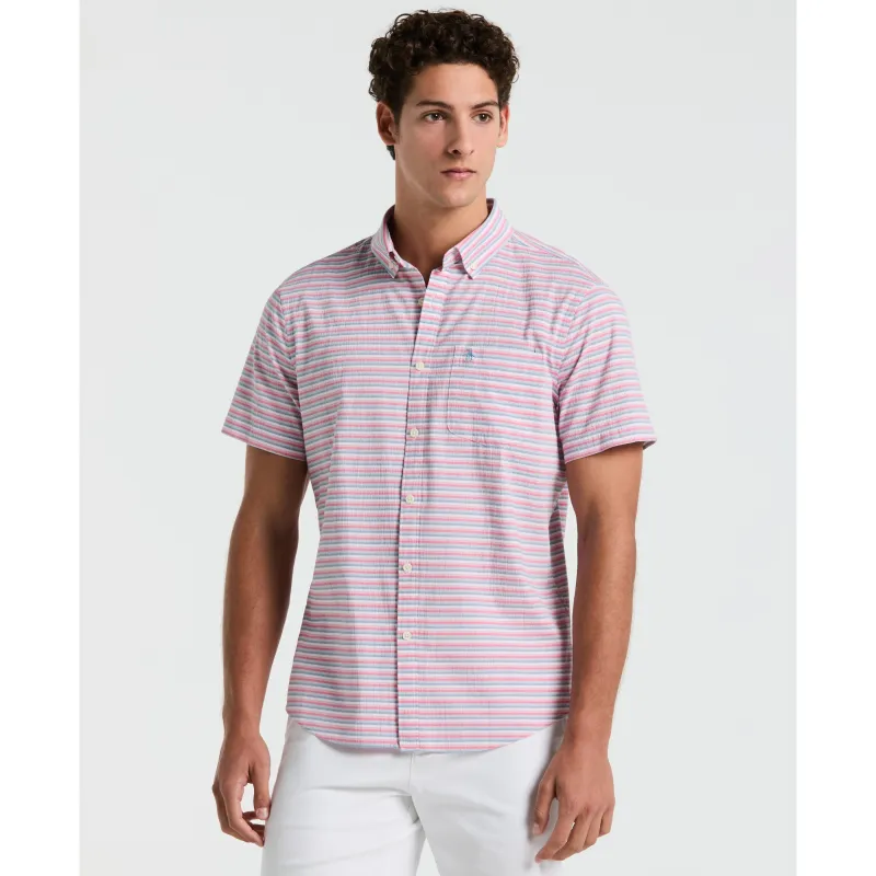 Cotton Crinkle Yarn Stripe Shirt sold by Original Penguin
