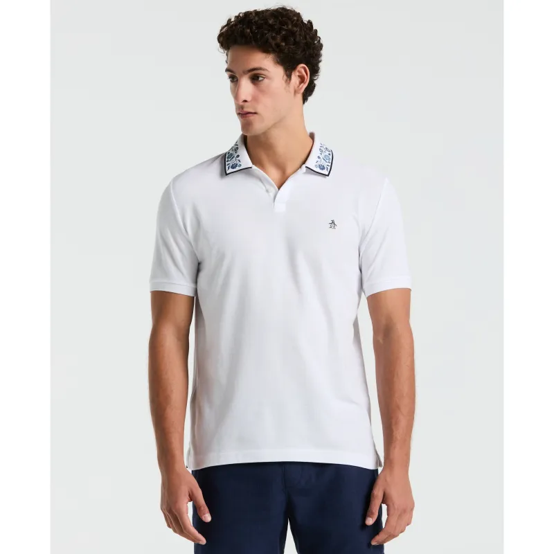 Pique Floral Print Collar Polo sold by Original Penguin