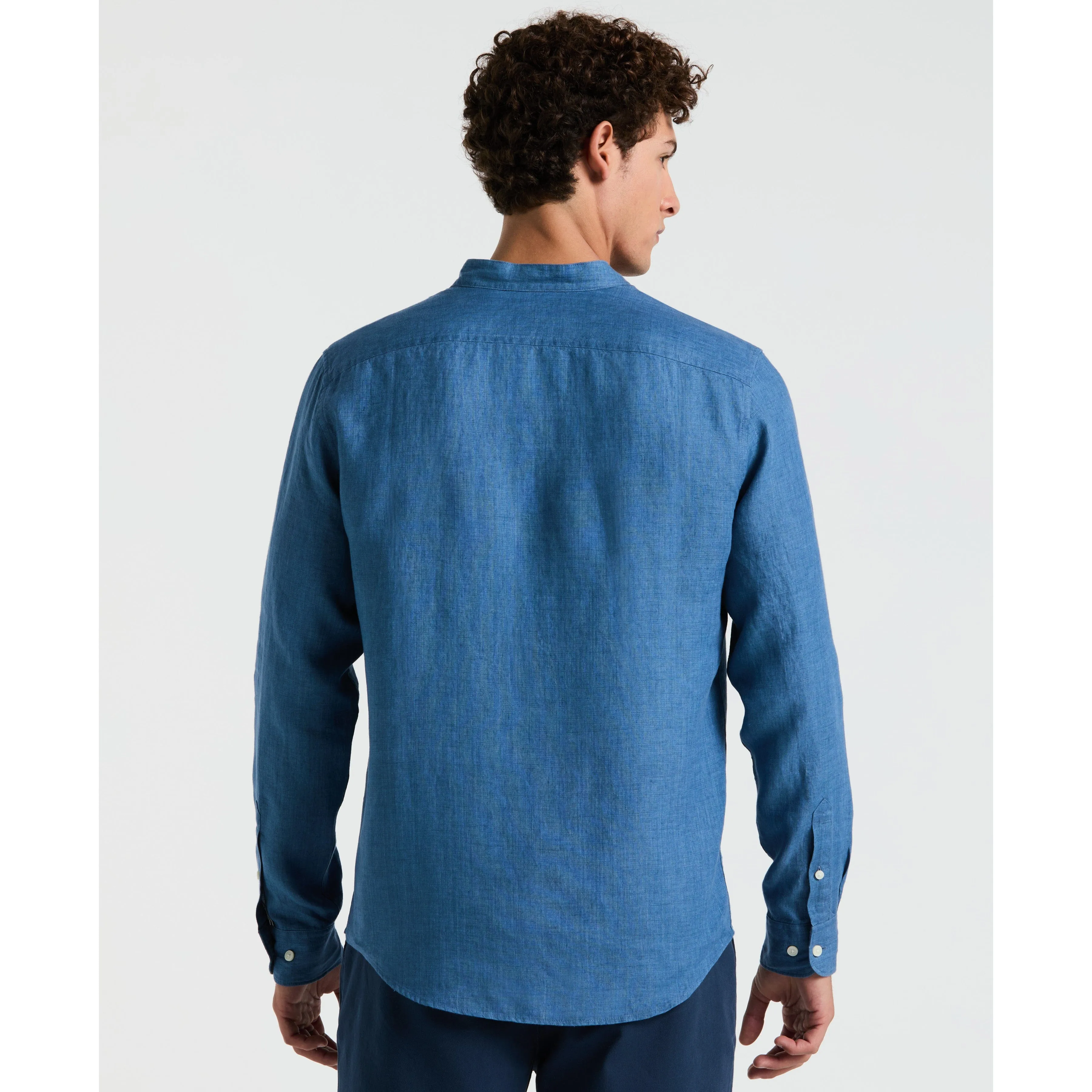 Delave Linen Mandarin Collar Shirt sold by Original Penguin product image thumbnail 4