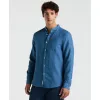 Delave Linen Mandarin Collar Button-Down Shirt sold by Original Penguin