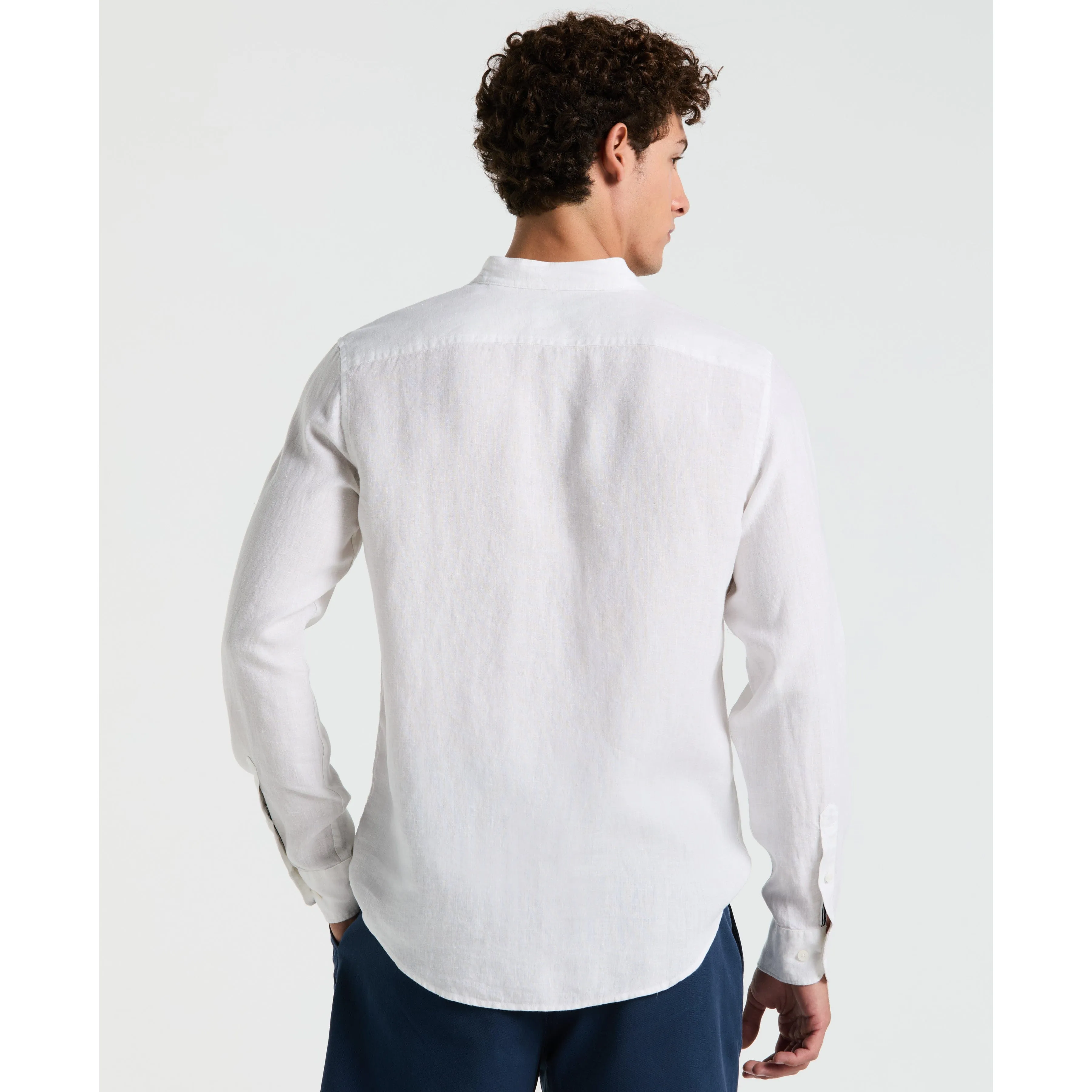 Delave Linen Mandarin Collar Shirt sold by Original Penguin product image thumbnail 4