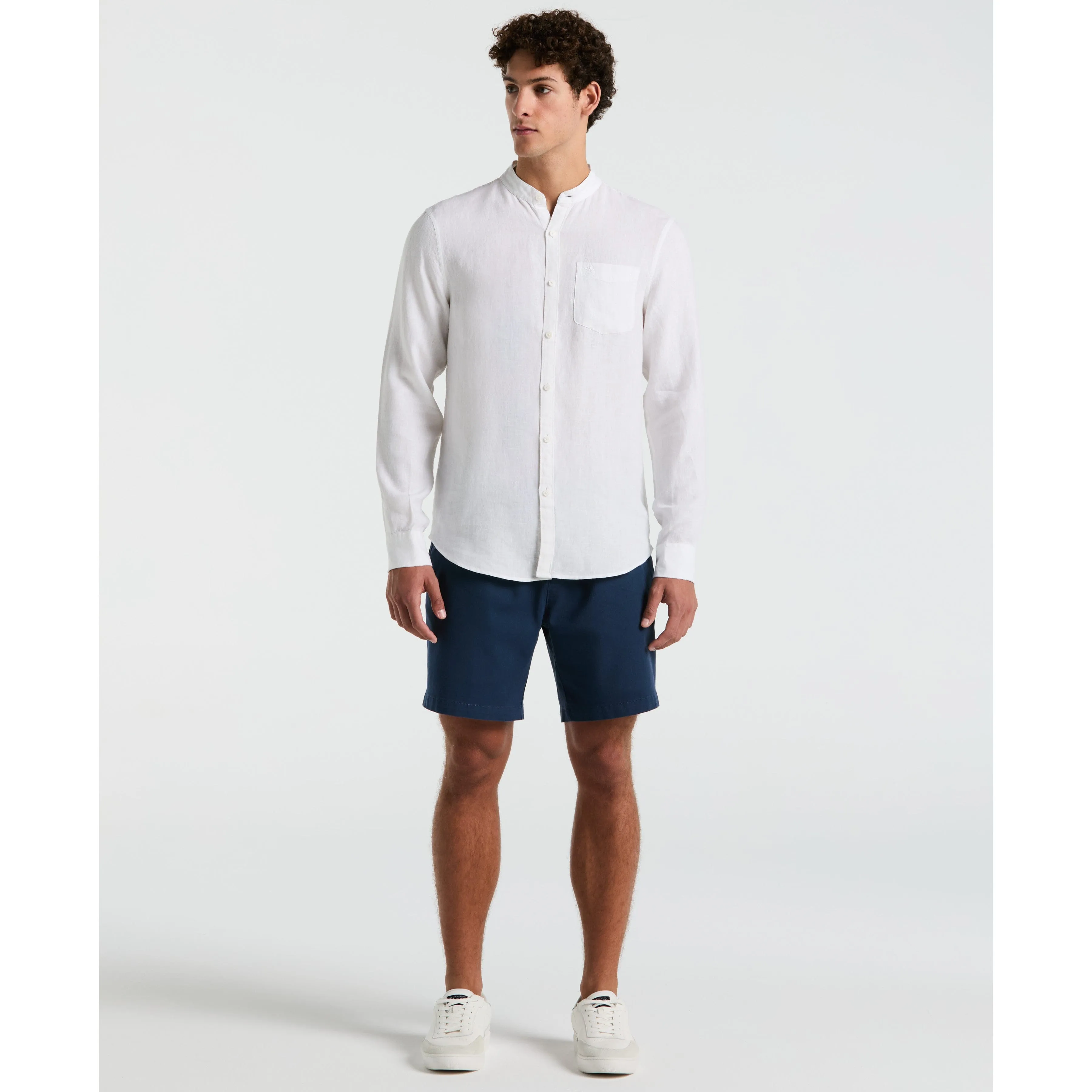 Delave Linen Mandarin Collar Shirt sold by Original Penguin product image thumbnail 2