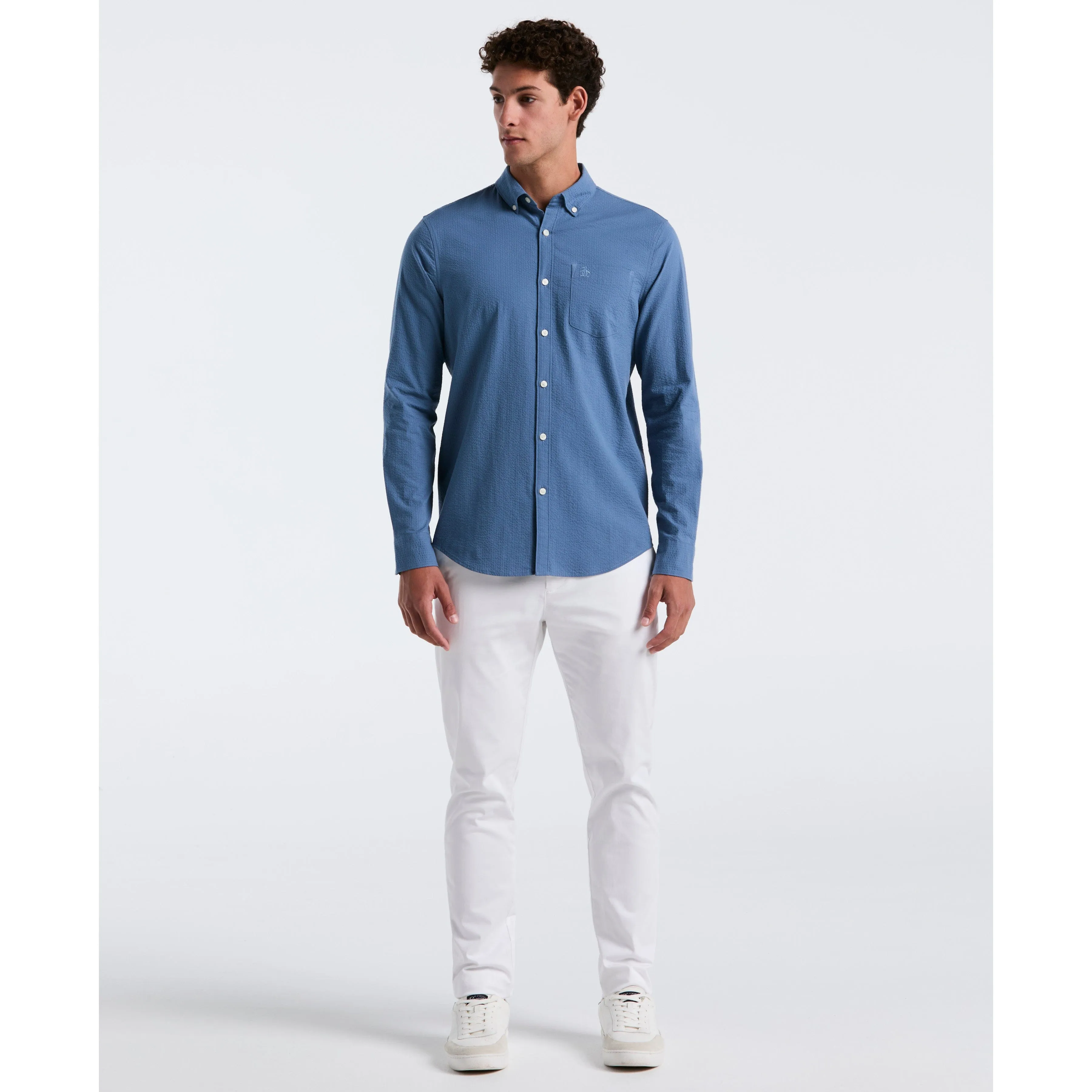 Long Sleeve Seersucker Solid Shirt sold by Original Penguin product image thumbnail 4