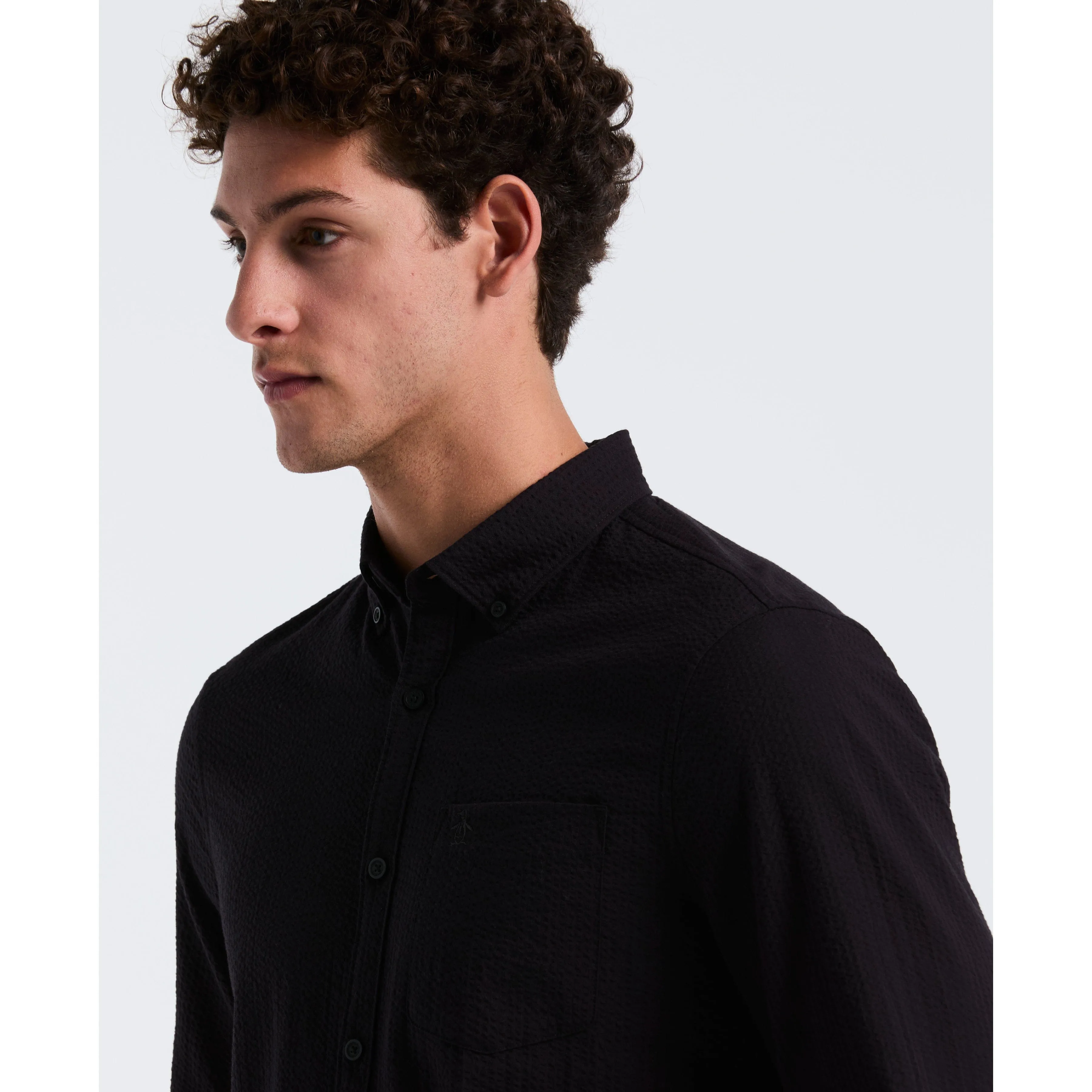 Long Sleeve Seersucker Solid Shirt sold by Original Penguin product image thumbnail 3