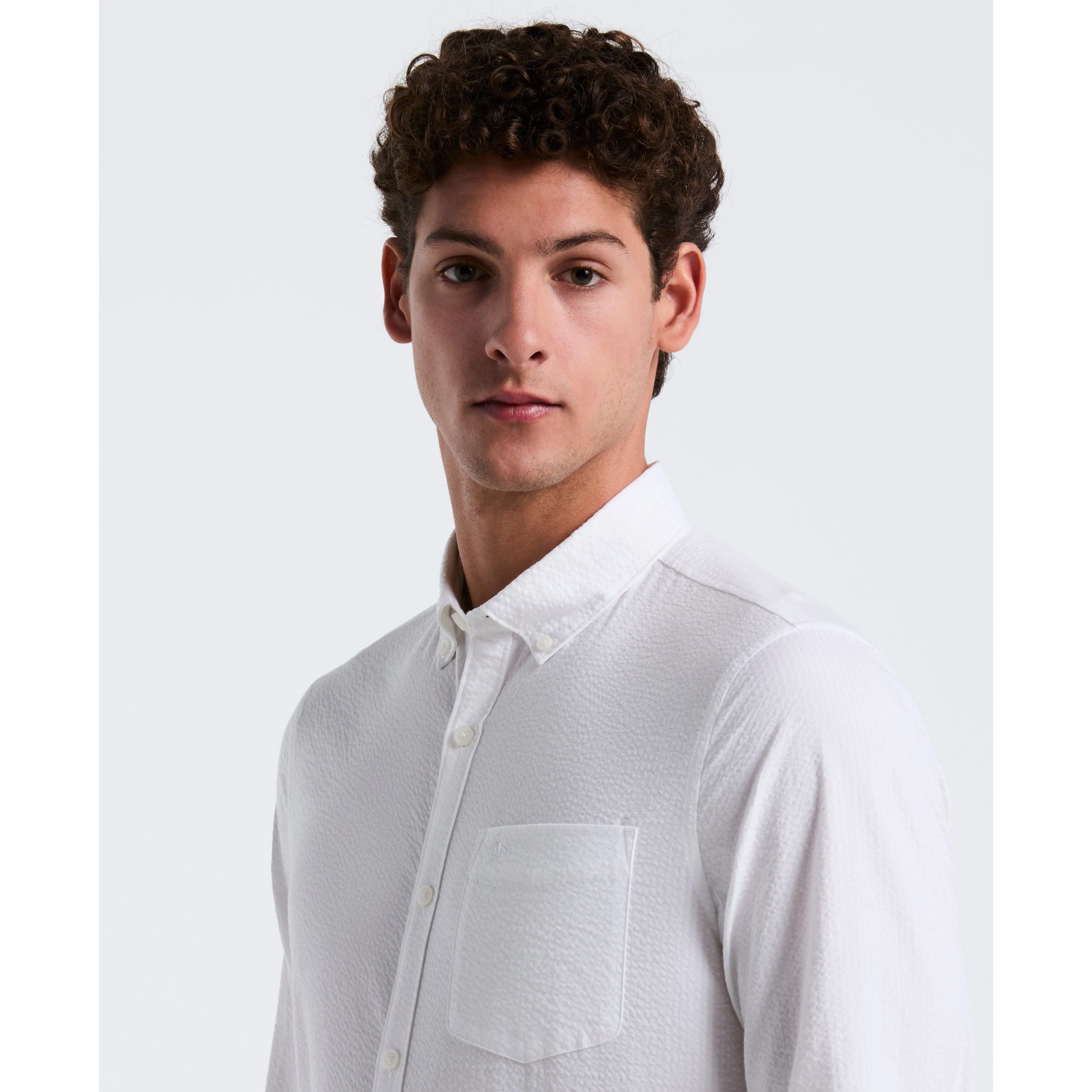 Long Sleeve Seersucker Solid Shirt sold by Original Penguin product image thumbnail 3