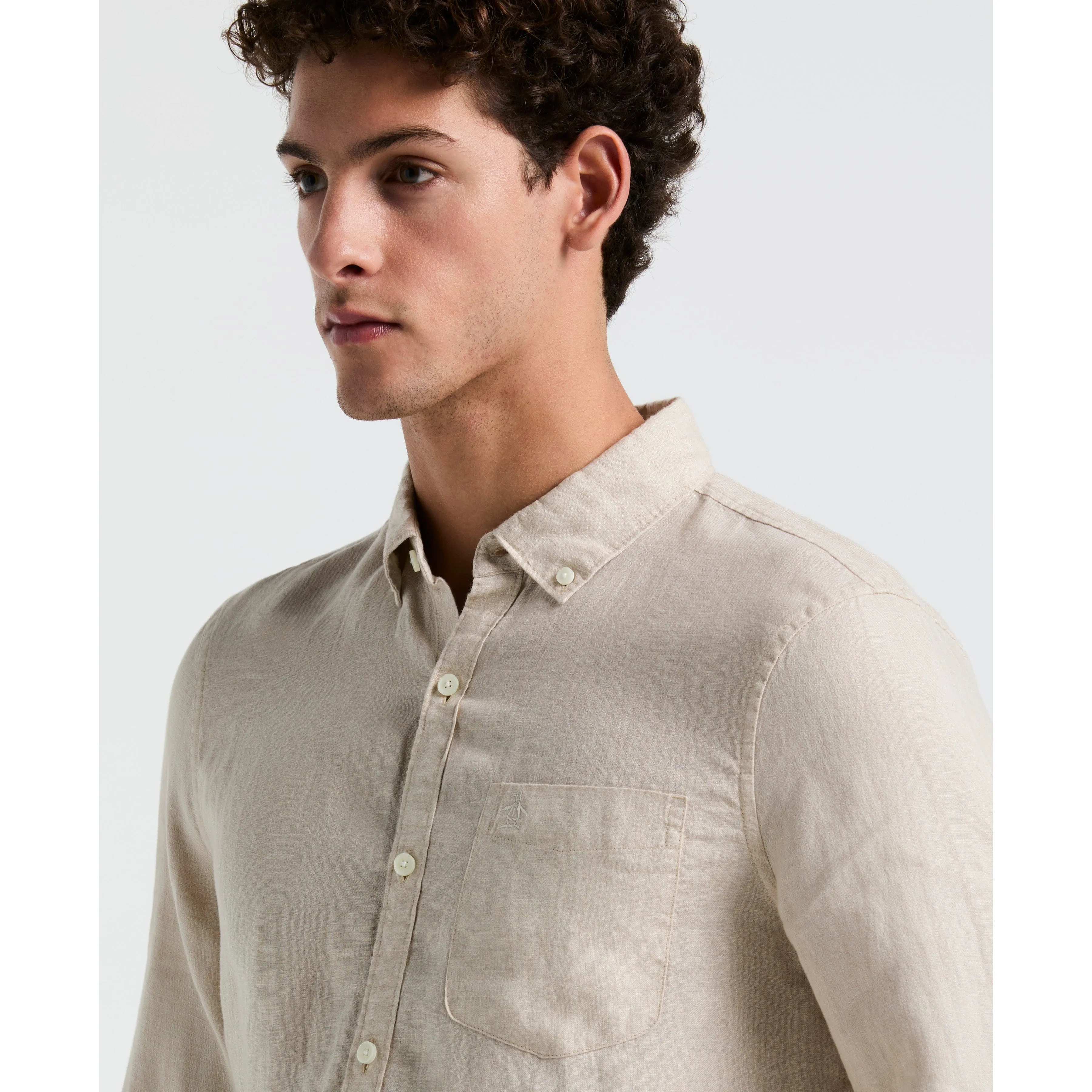 Delave Linen Long Sleeve Button-Down Shirt sold by Original Penguin product image thumbnail 3