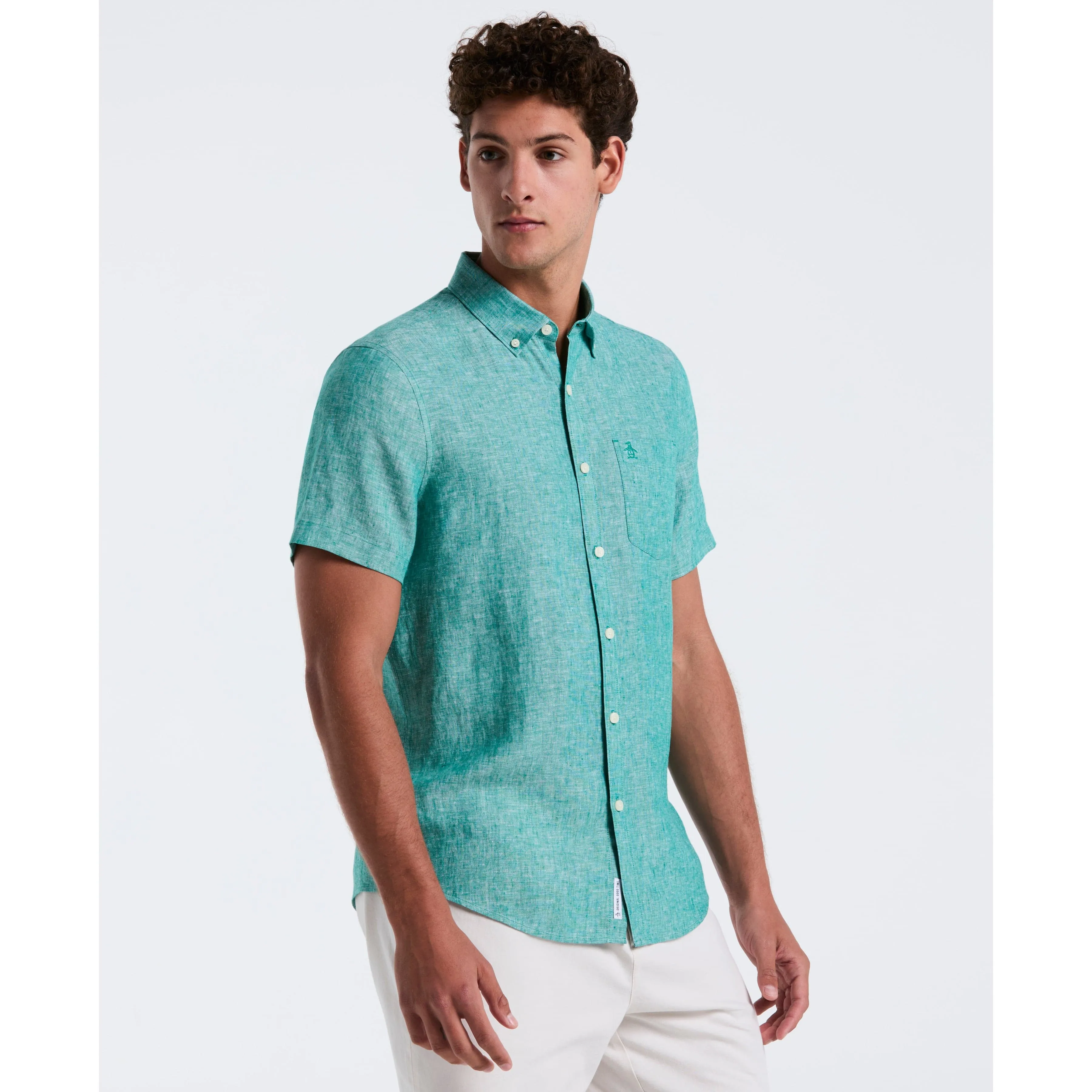 Short Sleeve Washed Linen Shirt sold by Original Penguin