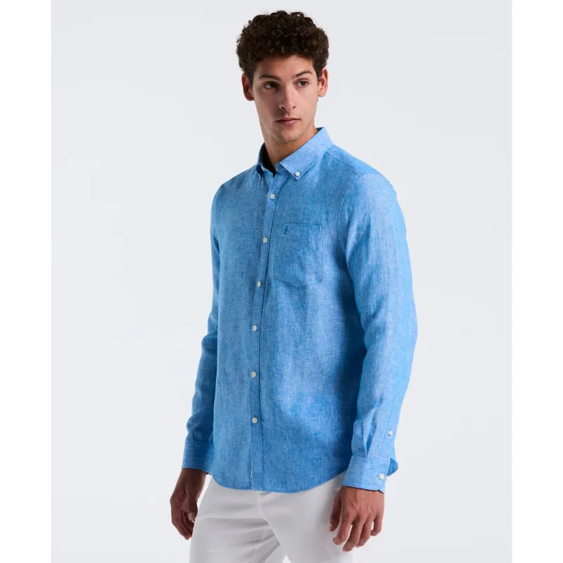 Long Sleeve Washed Linen Shirt sold by Original Penguin
