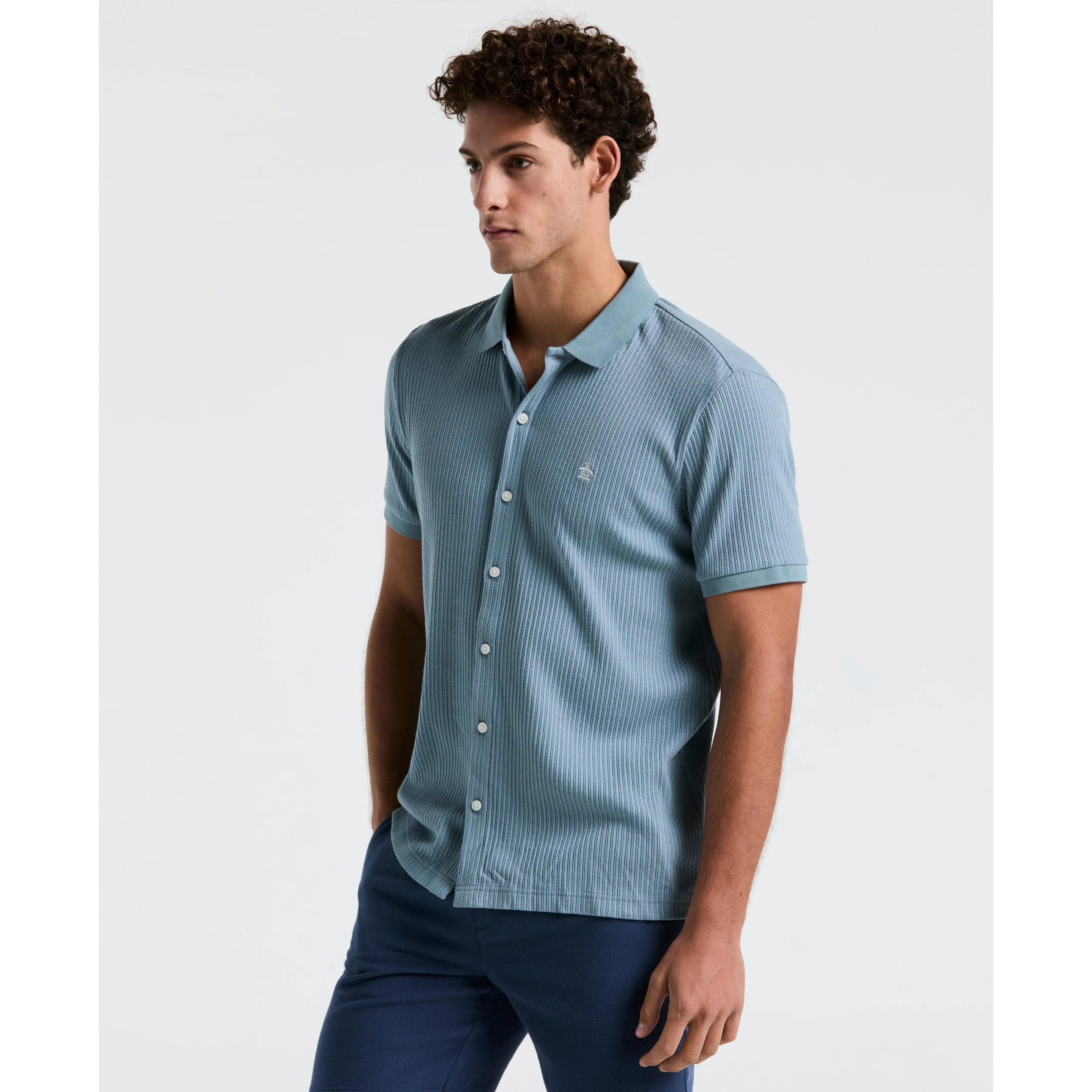 Jacquard Button Front Polo sold by Original Penguin