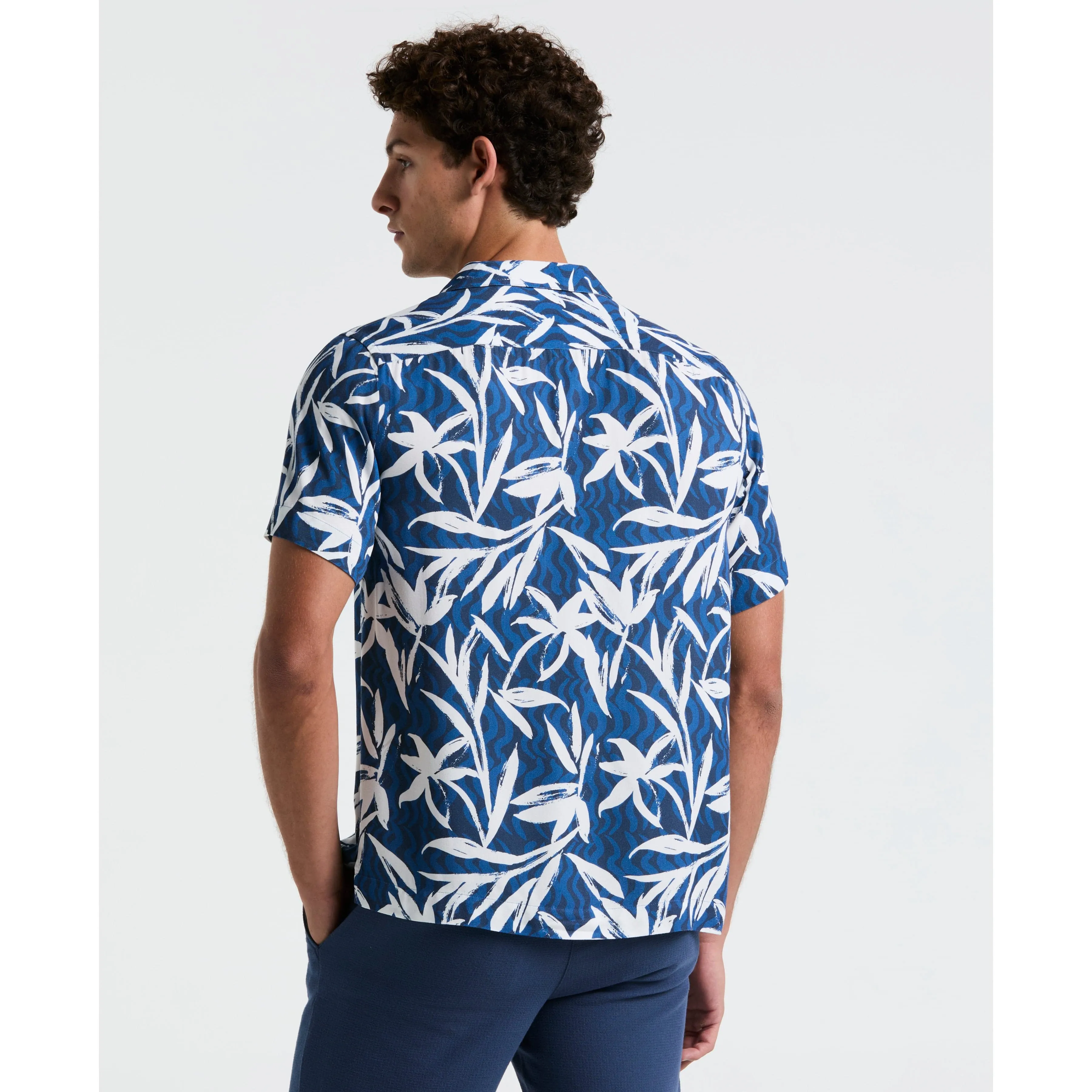 Wave Floral Print Camp Shirt sold by Original Penguin product image thumbnail 2