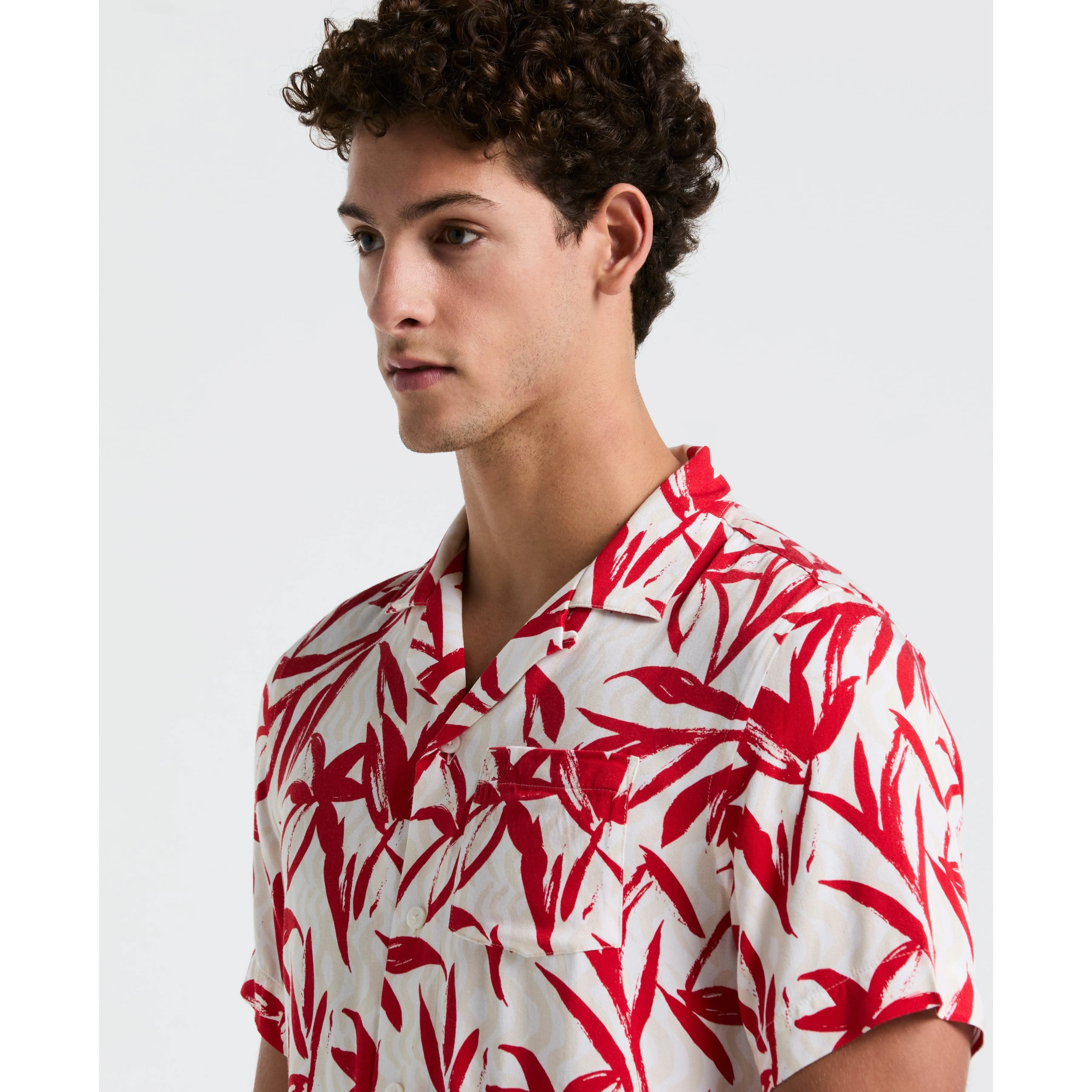 Wave Floral Print Camp Shirt sold by Original Penguin product image thumbnail 3