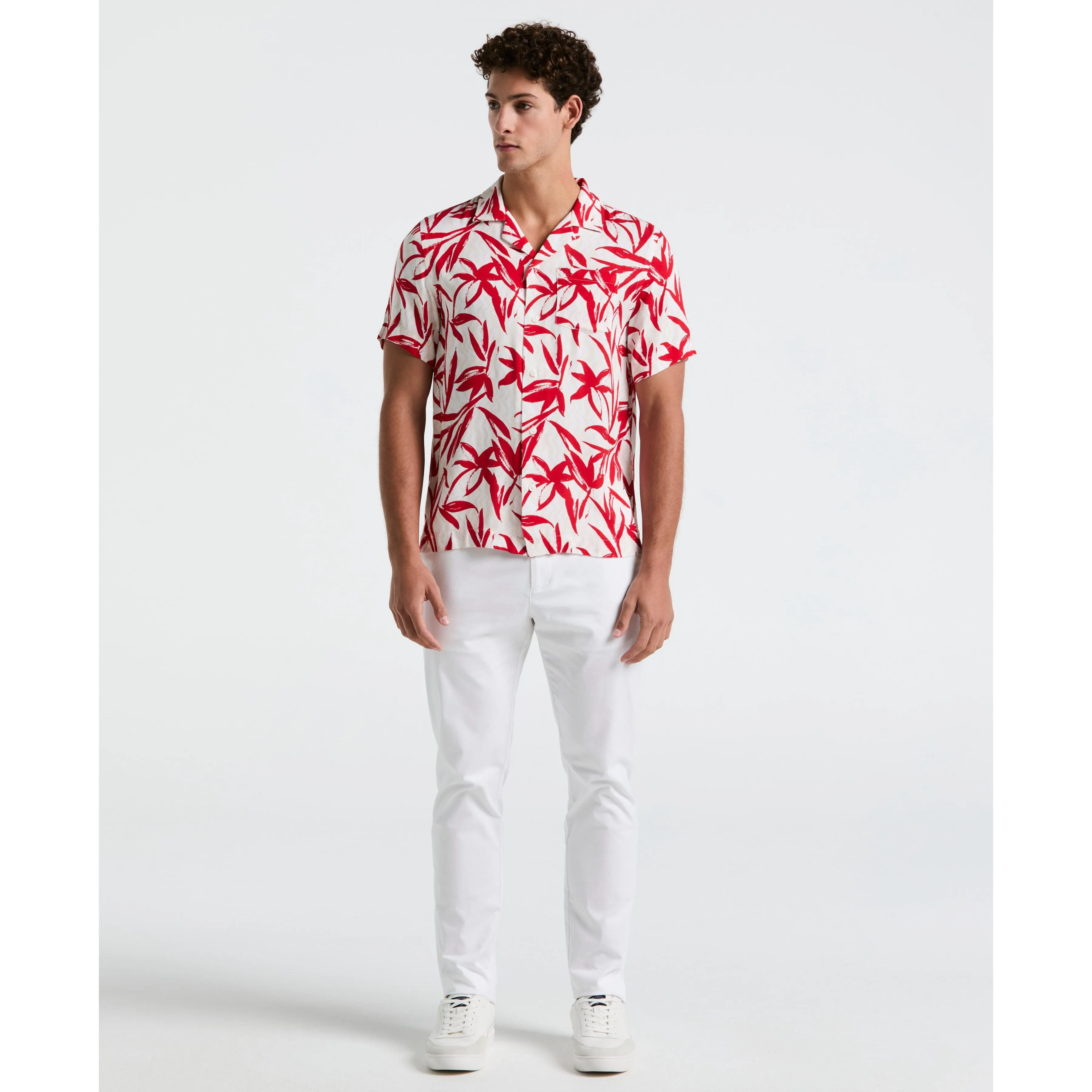 Wave Floral Print Camp Shirt sold by Original Penguin product image thumbnail 4
