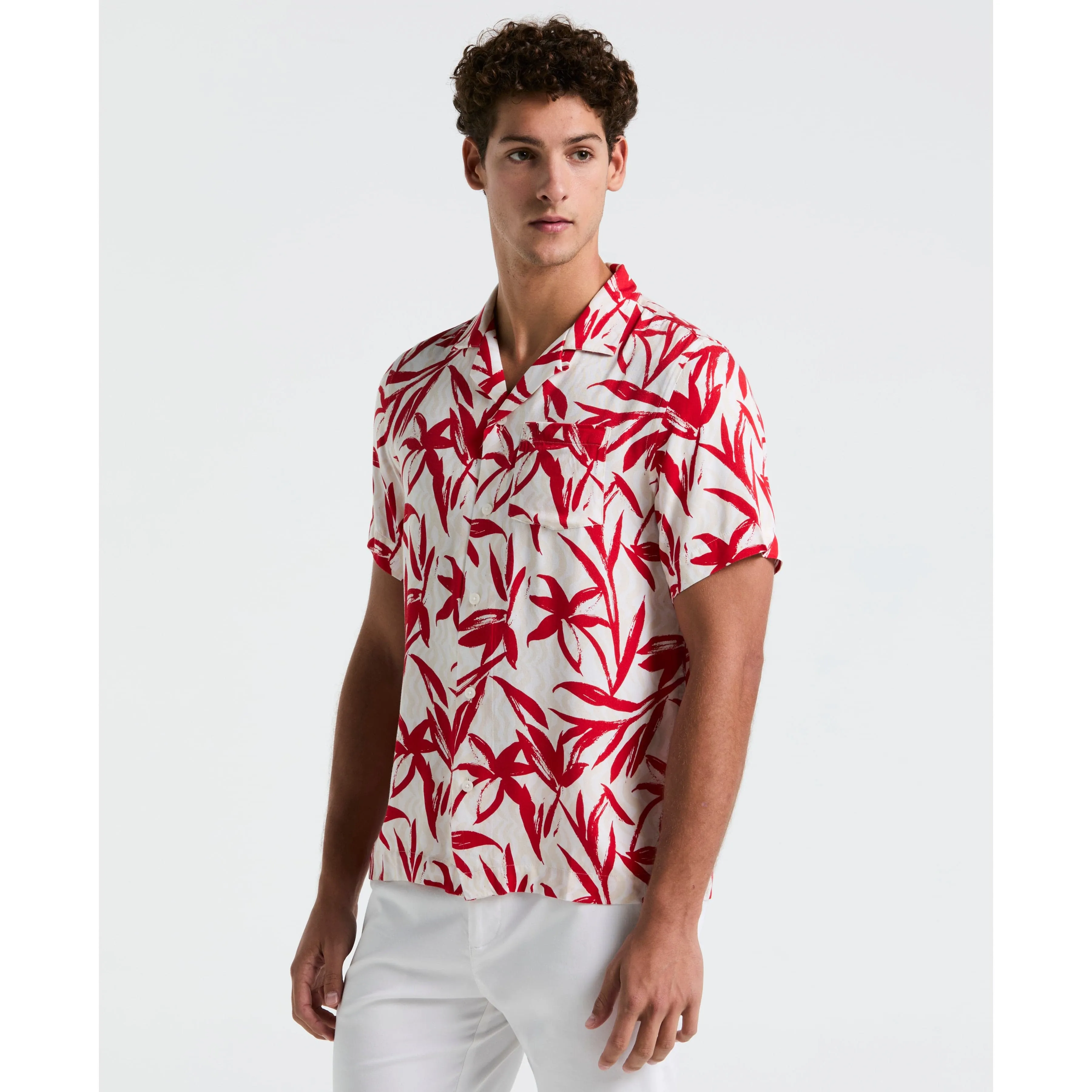 Wave Floral Print Camp Shirt sold by Original Penguin