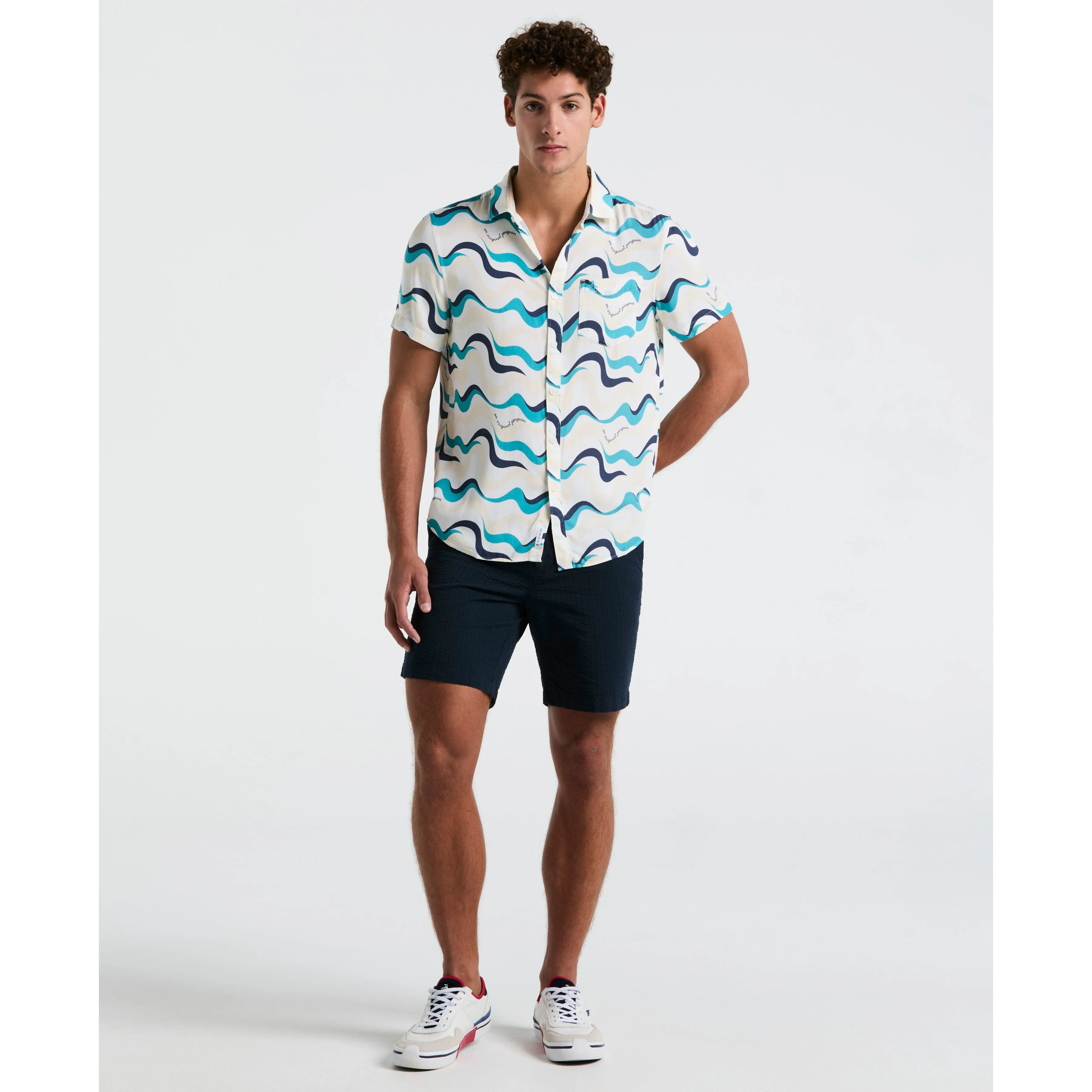 All-Over Print Multiwave Button-Down Shirt sold by Original Penguin product image thumbnail 4