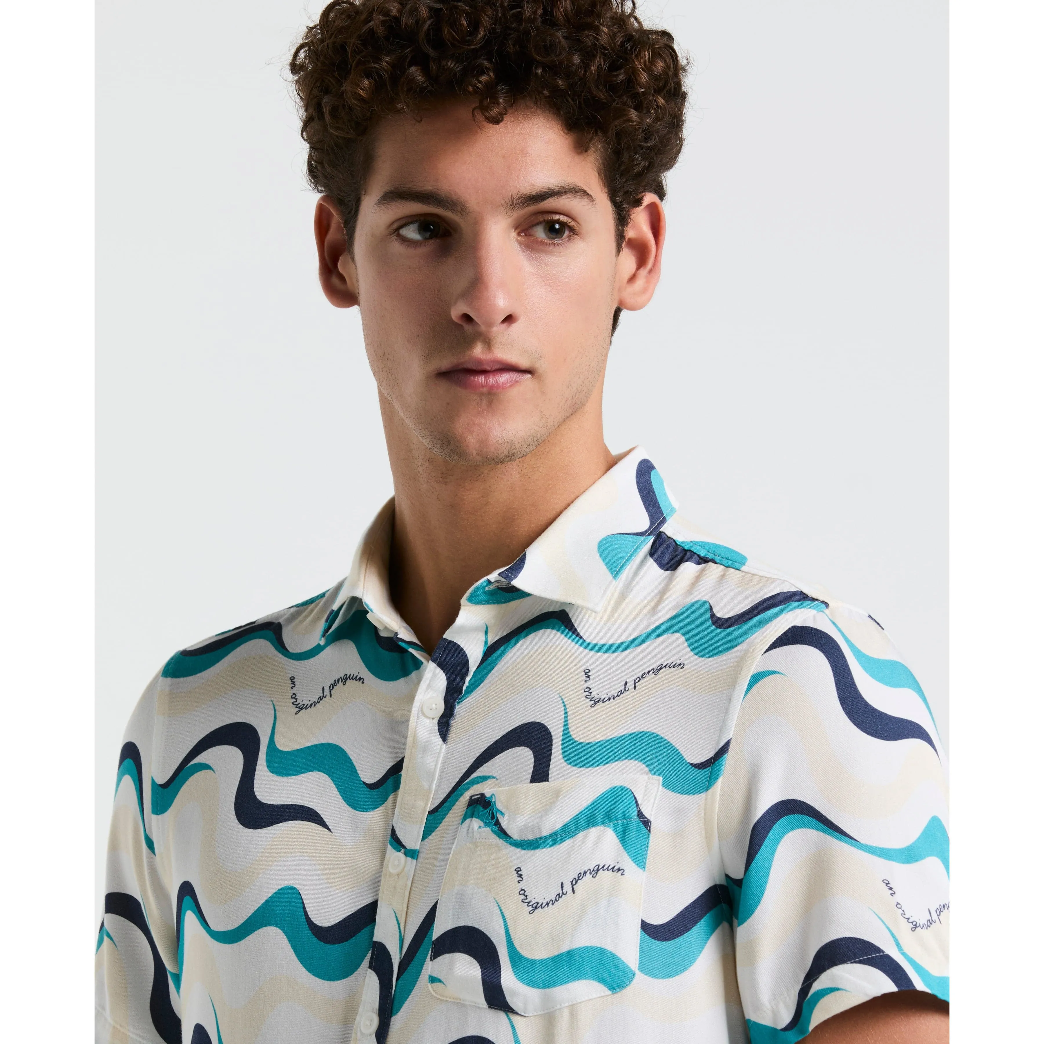 All-Over Print Multiwave Button-Down Shirt sold by Original Penguin product image thumbnail 3
