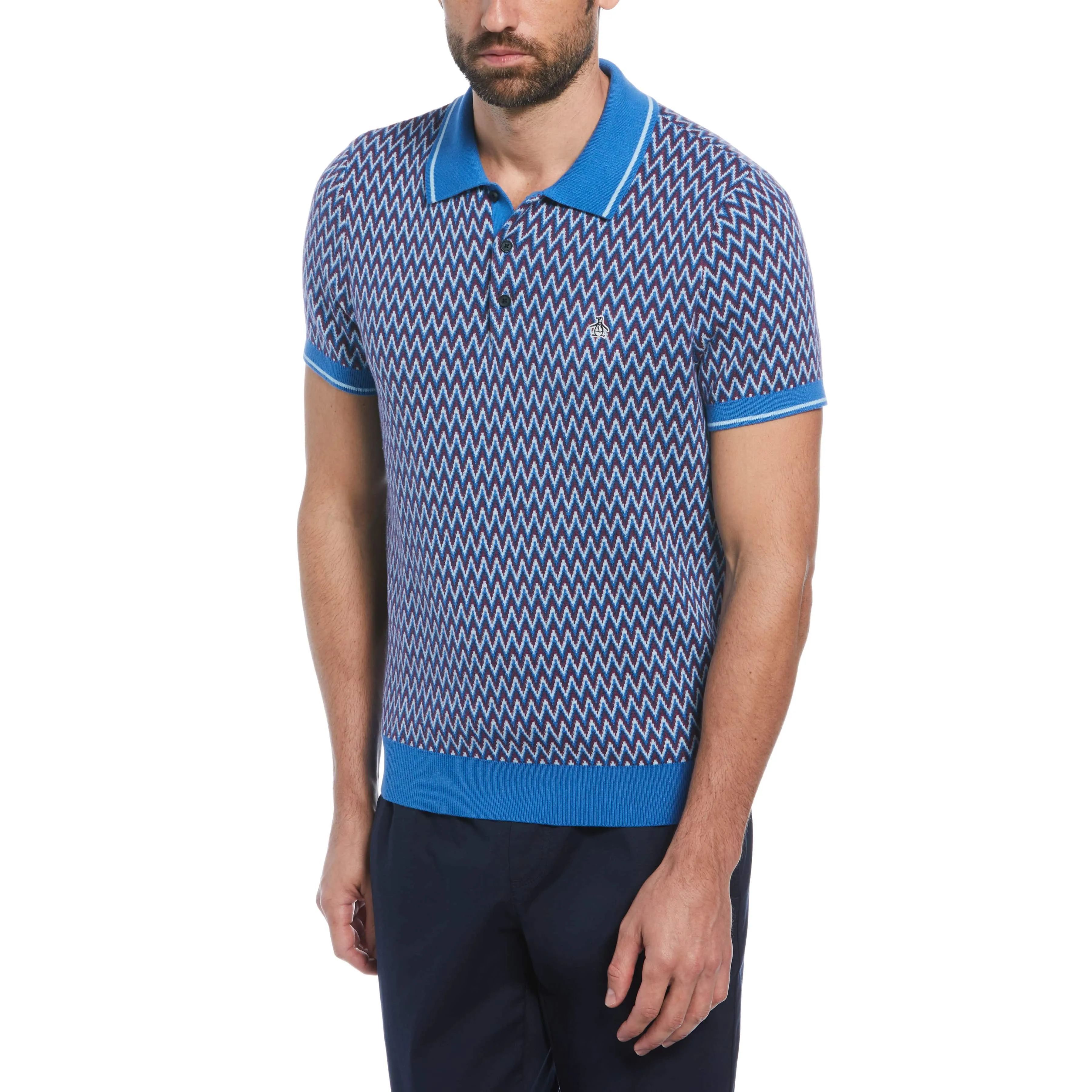 Cotton Jacquard Sweater Polo sold by Original Penguin